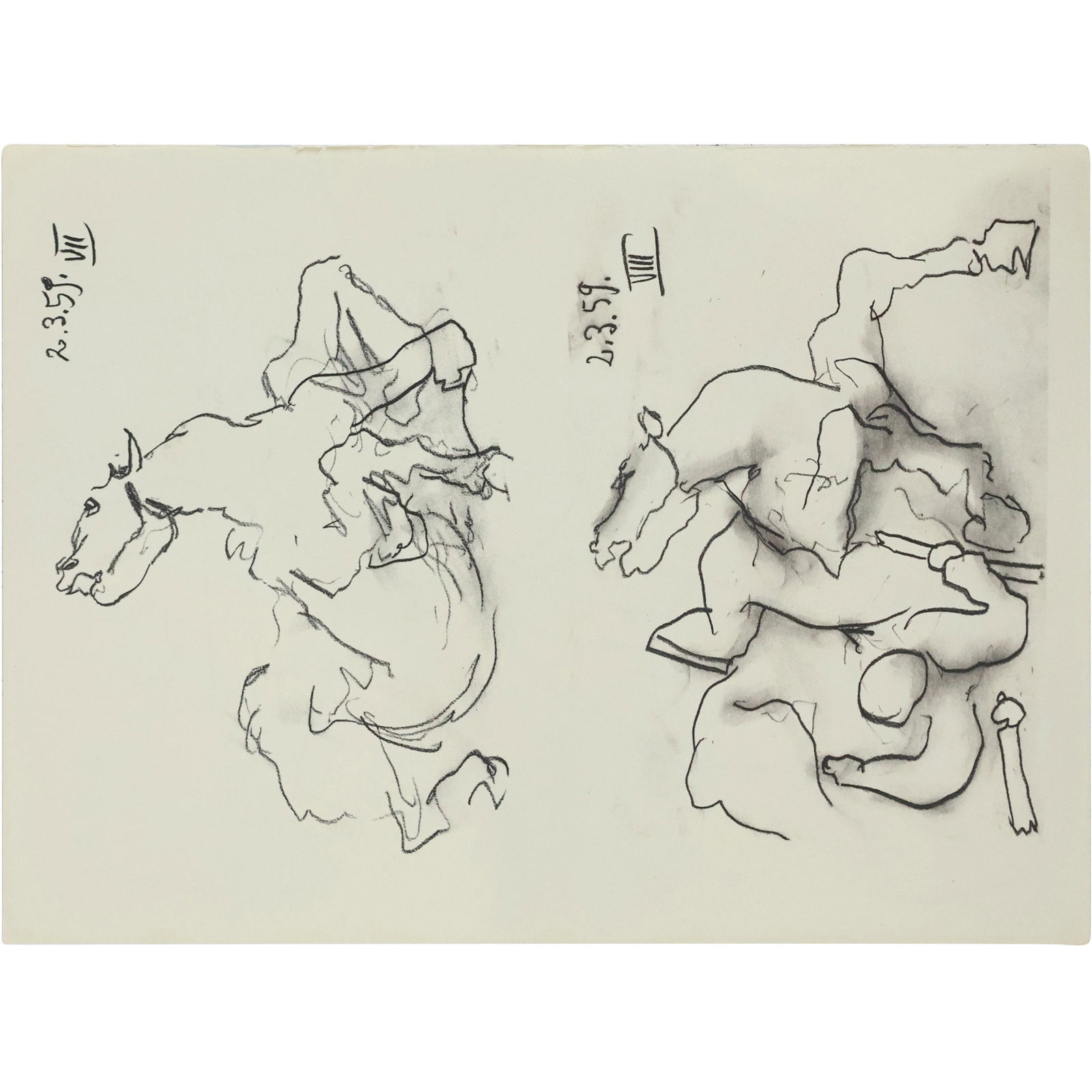 Pablo Picasso Vintage Lithograph Horses, Figures (1 of 15)