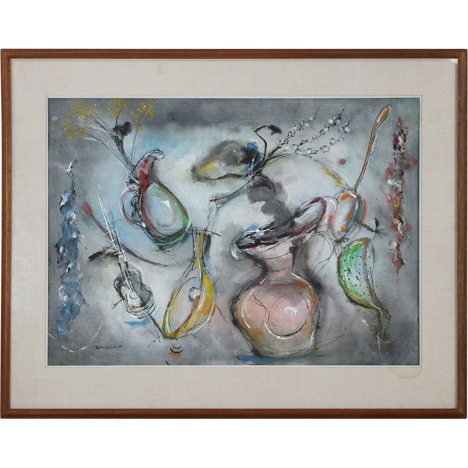 Reuben L Smith 1969, Surrealist Abstract Watercolor (1 of 15)