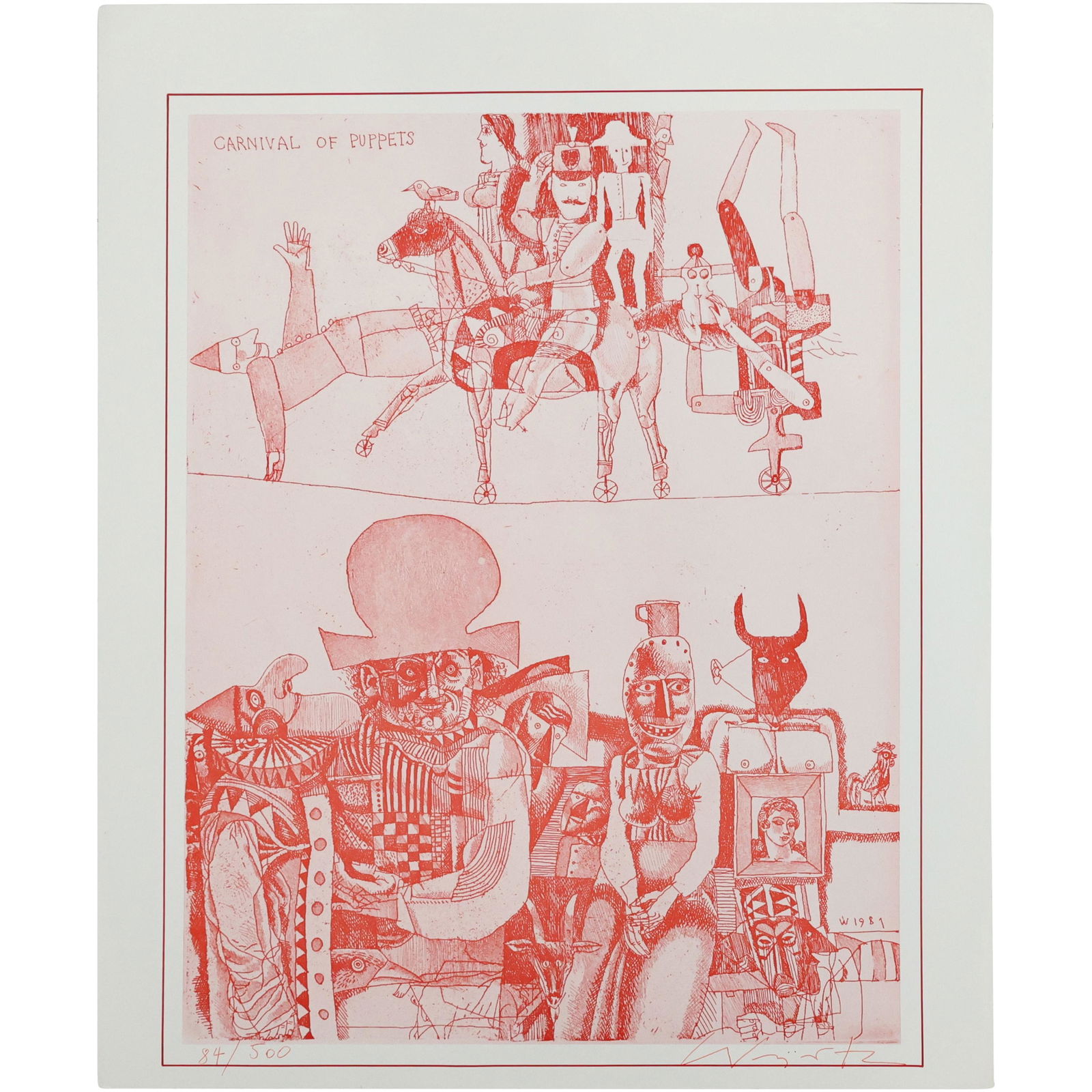 ADAM WURTZ (1927-1994, Budapest) Surrealism Lithograph (1 of 11)