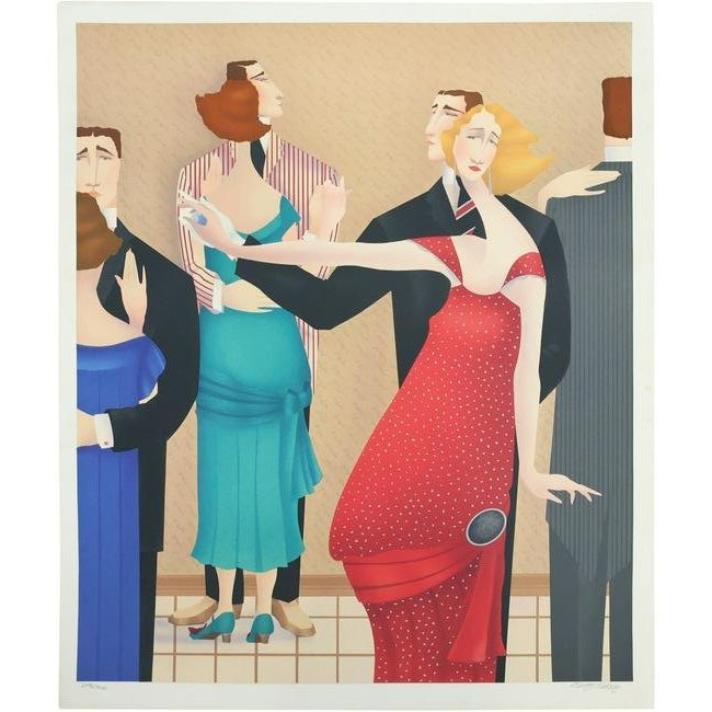 Laura Beatty, John Fehling Lithograph Edition of 300,: Laura Beatty, John Fehling Lithograph Edition of 300, Modernism Figures Dancing. Colorful. Pencil signed and numbered #248/300. size: 29 x 23