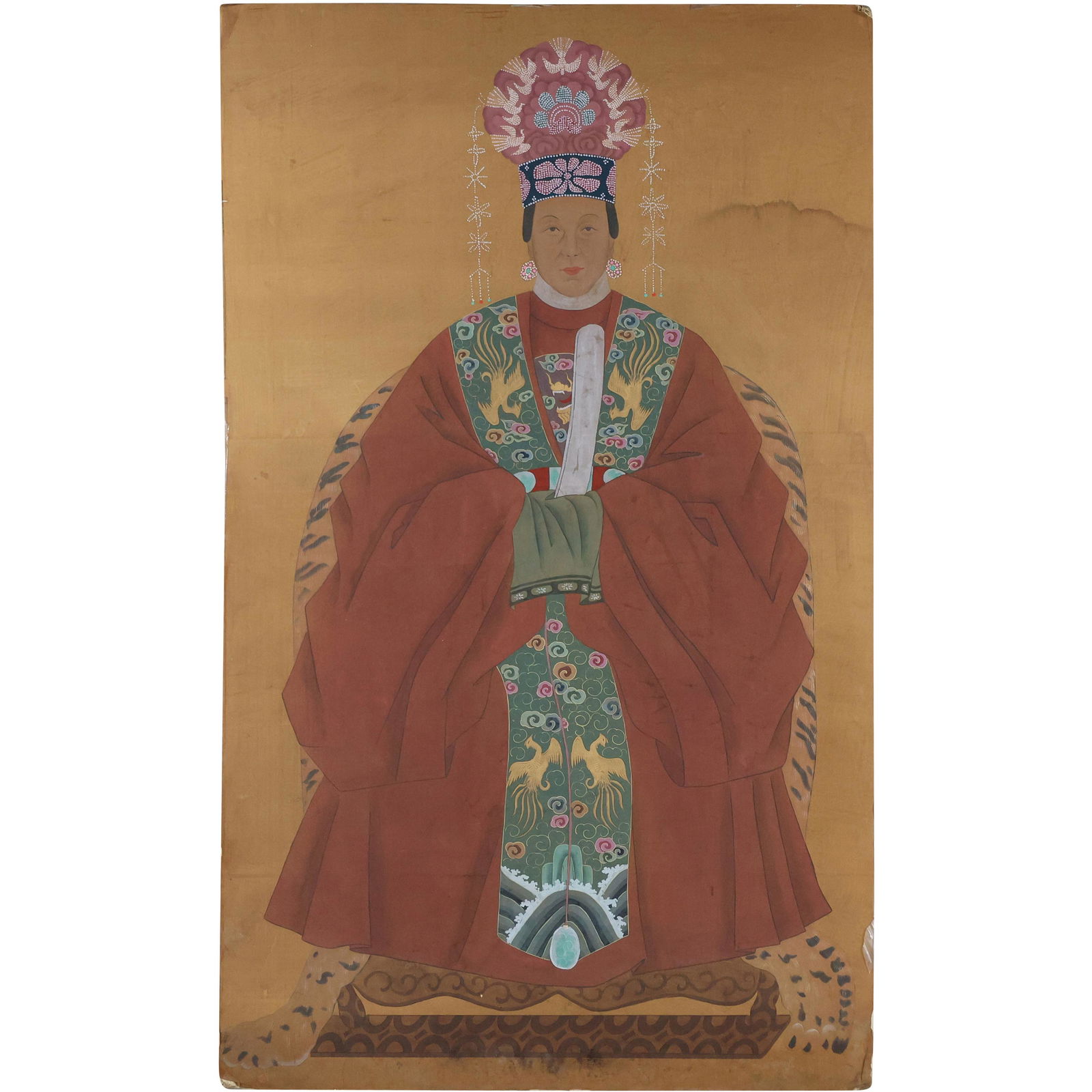 Chinese Seated Queen Royalty Large Painting (1 of 9)