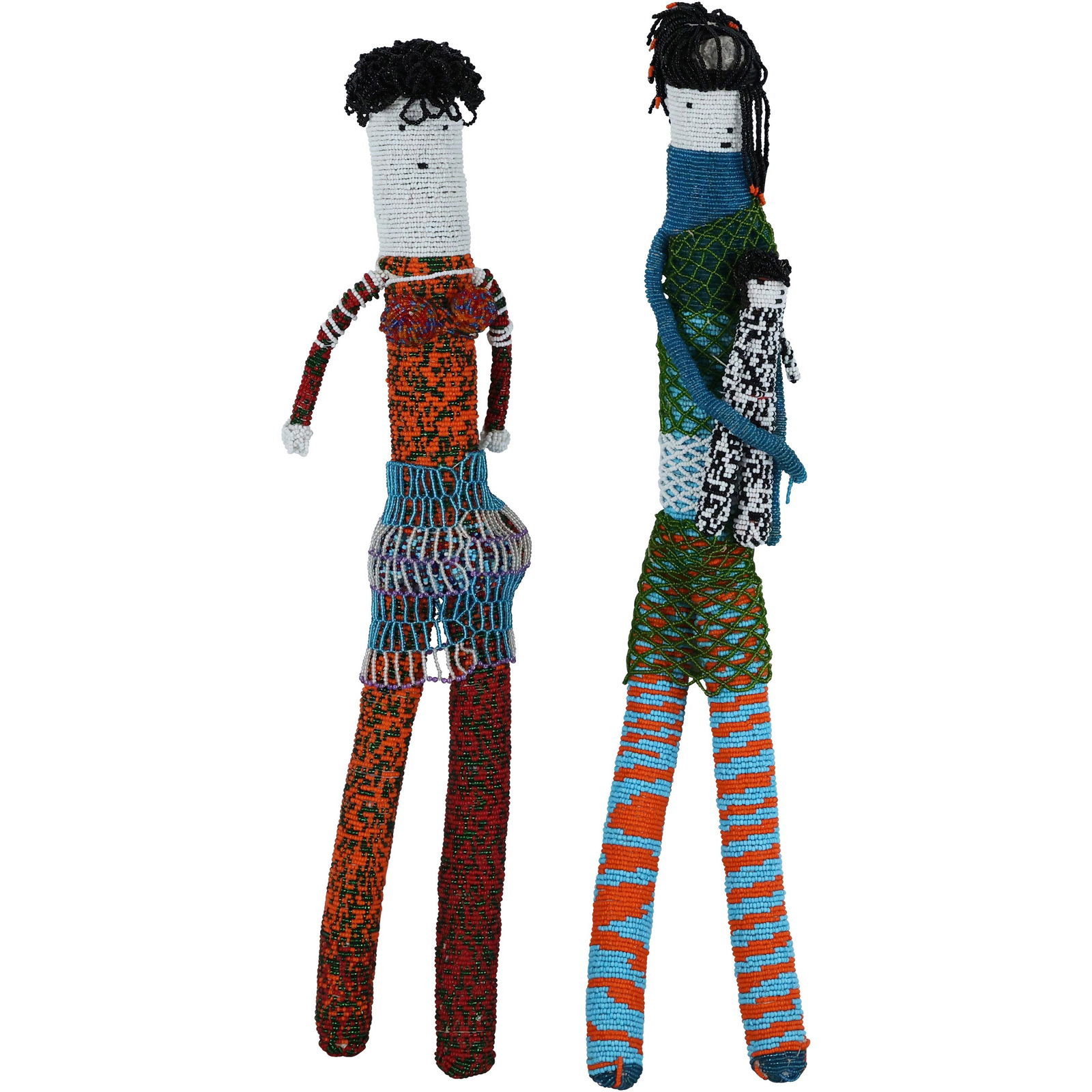 [2] Large Fully Beaded African Figures Man & Woman (1 of 13)