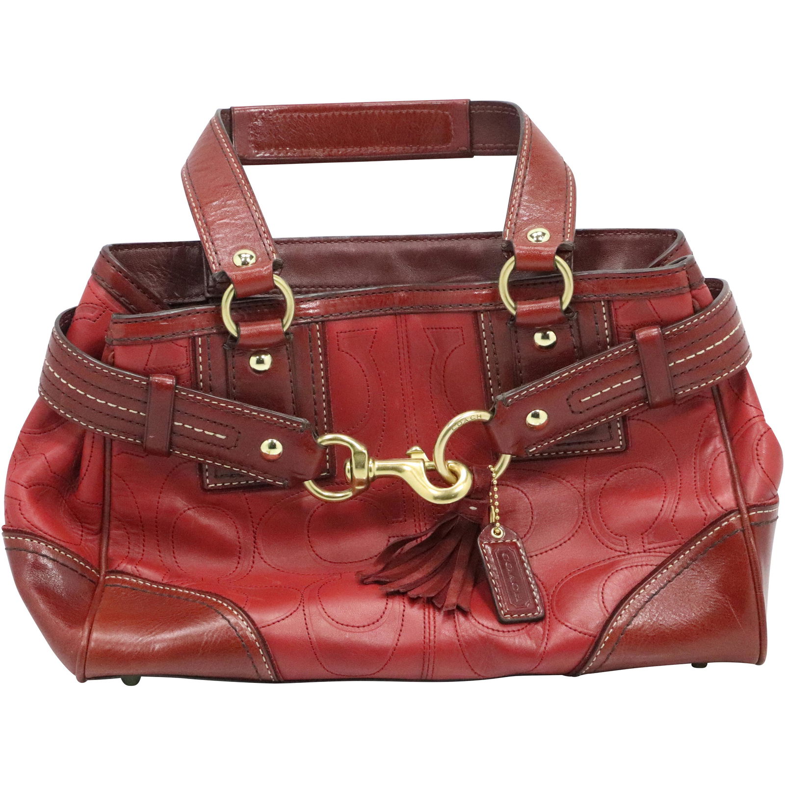 COACH Red Leather Hand Bag - Clean (1 of 11)