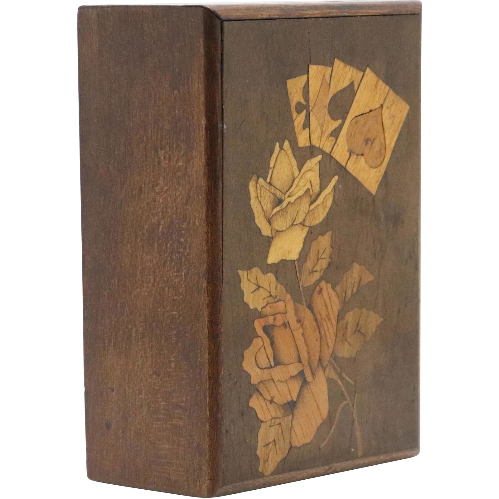Vintage Exotic Inlaid Woods Playing Cards Wood Box (1 of 7)