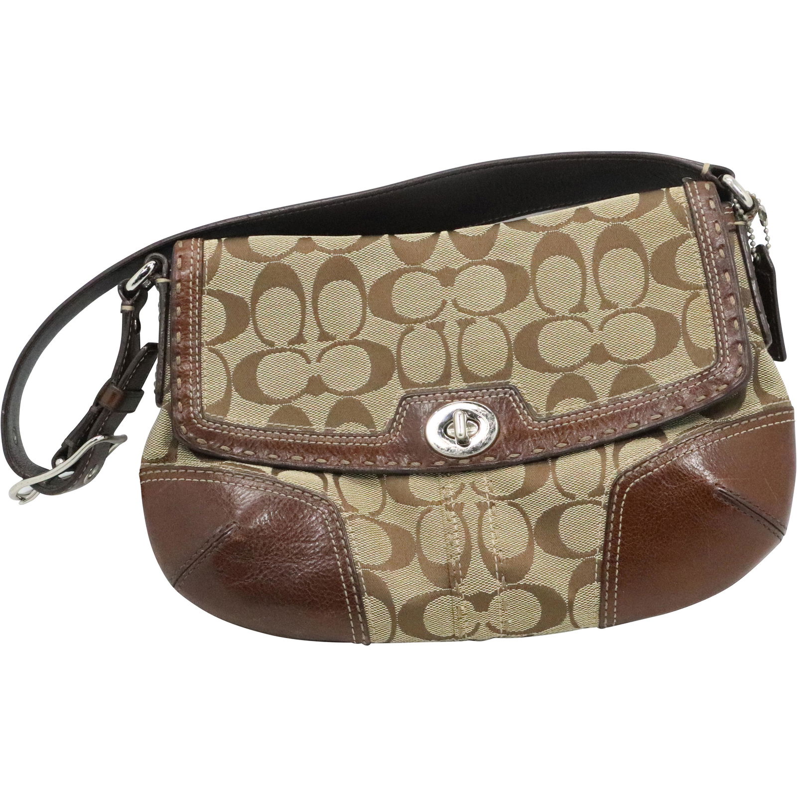 COACH Brown Tan Signature Handbag - Clean (1 of 8)