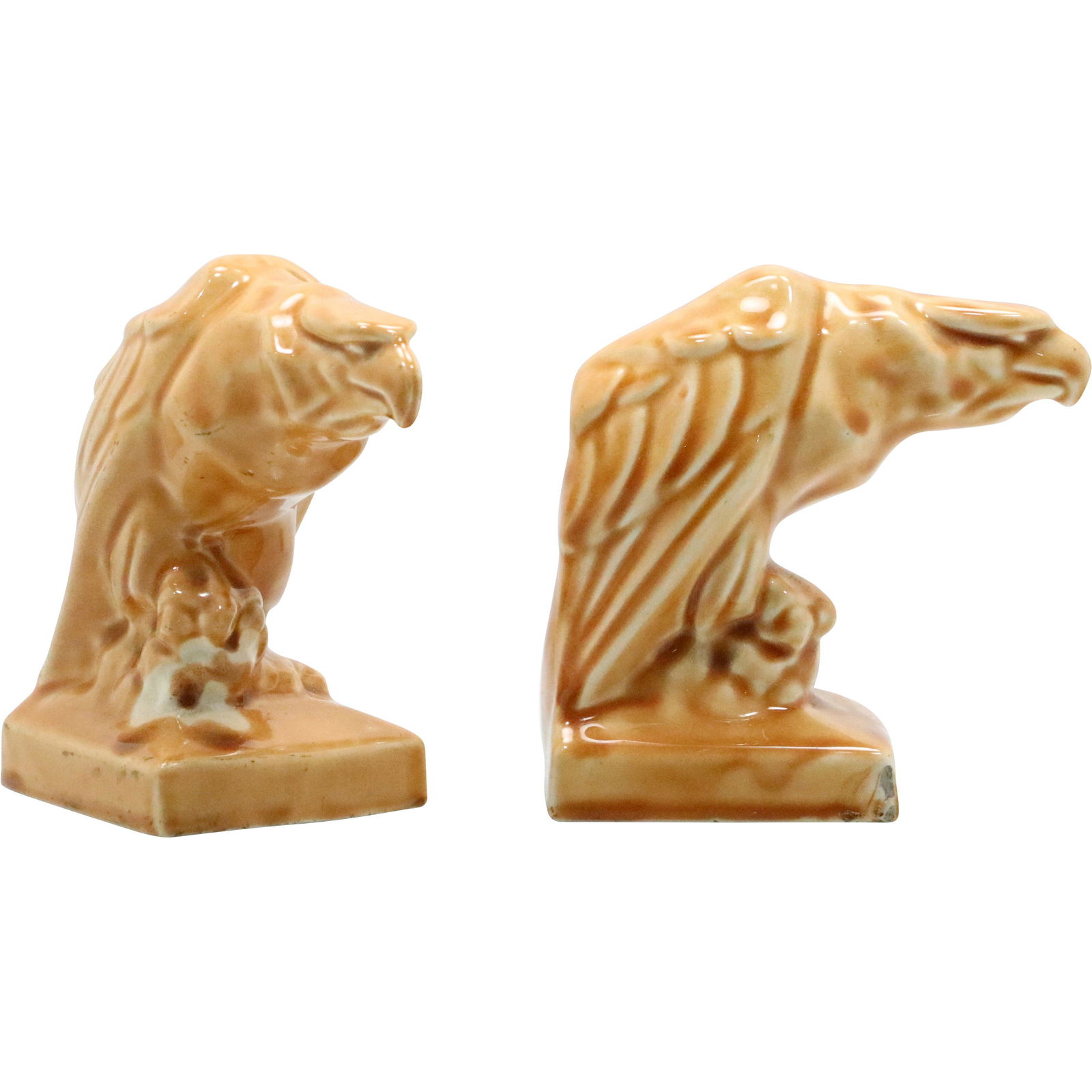 Porcelain Glazed Eagle Head Bookends (1 of 10)