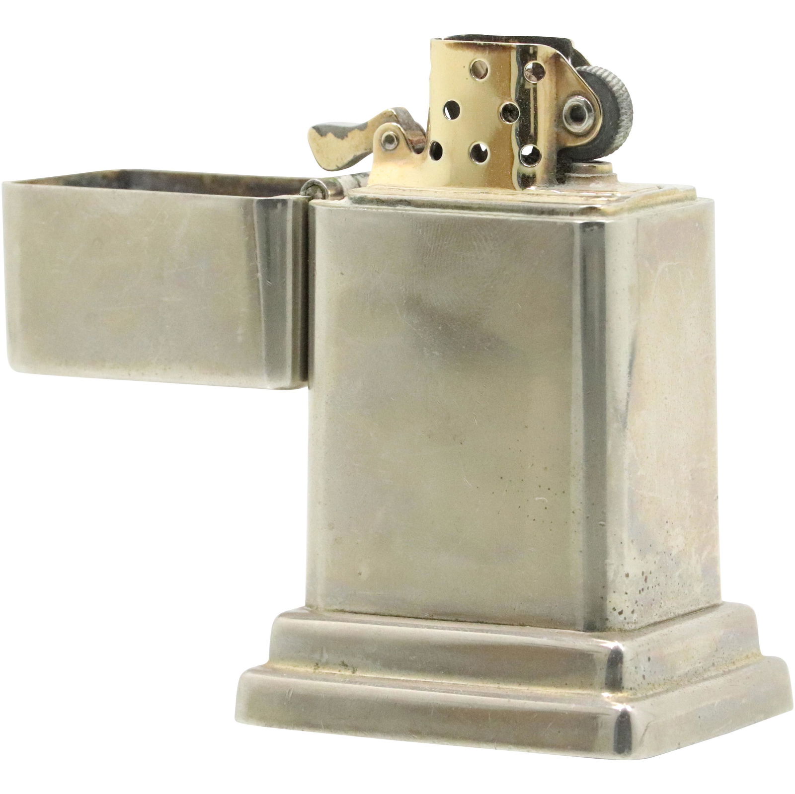 Zippo Art Deco Heavy Silver Plate Table Top Lighter (1 of 7)