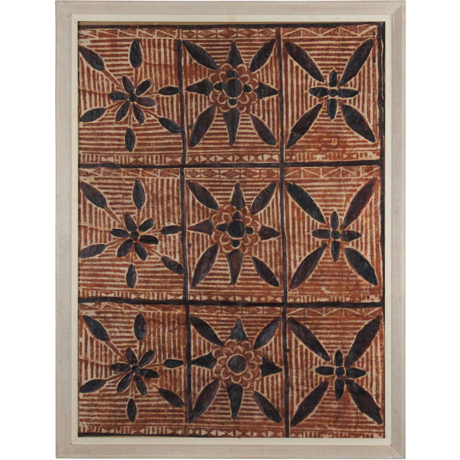 Framed Vintage Batik Linen Star Pattern (1 of 11)