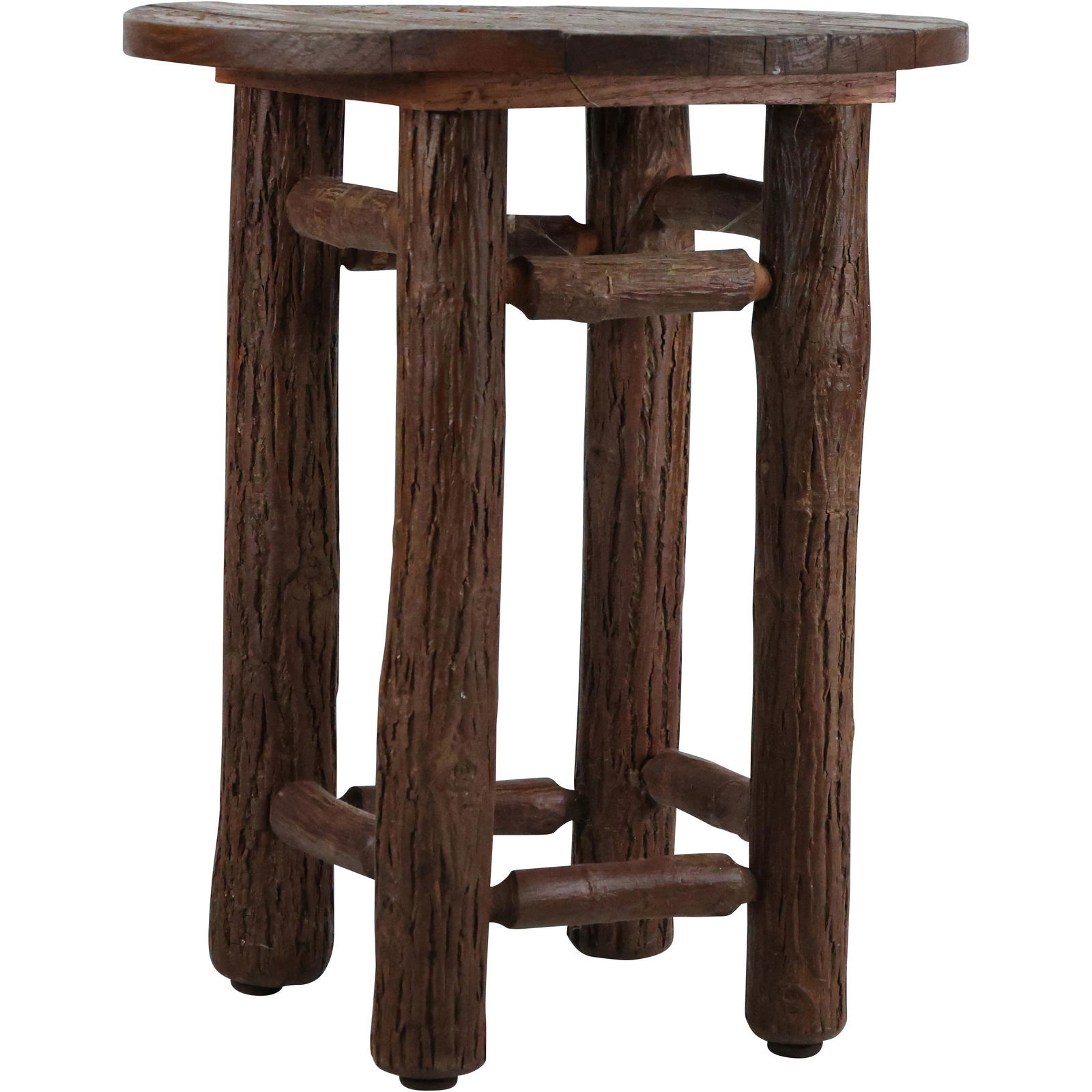 OLD HICKORY Indiana Bark Wood Small Round Stand (1 of 8)