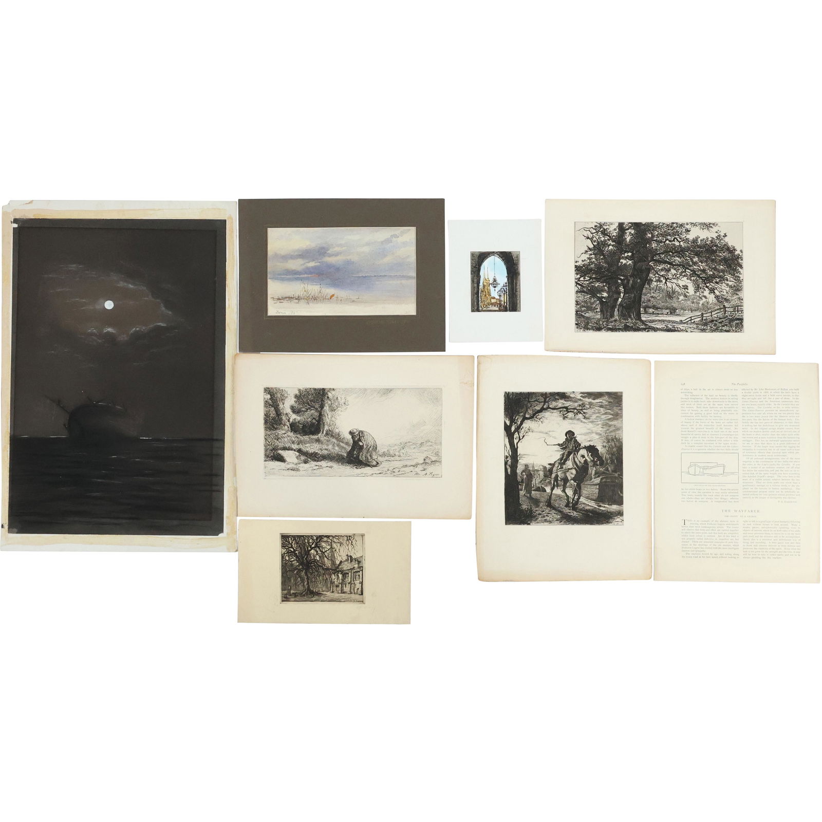 [8] Estate Grouping Engravings, Lithograph, Watercolor (1 of 20)