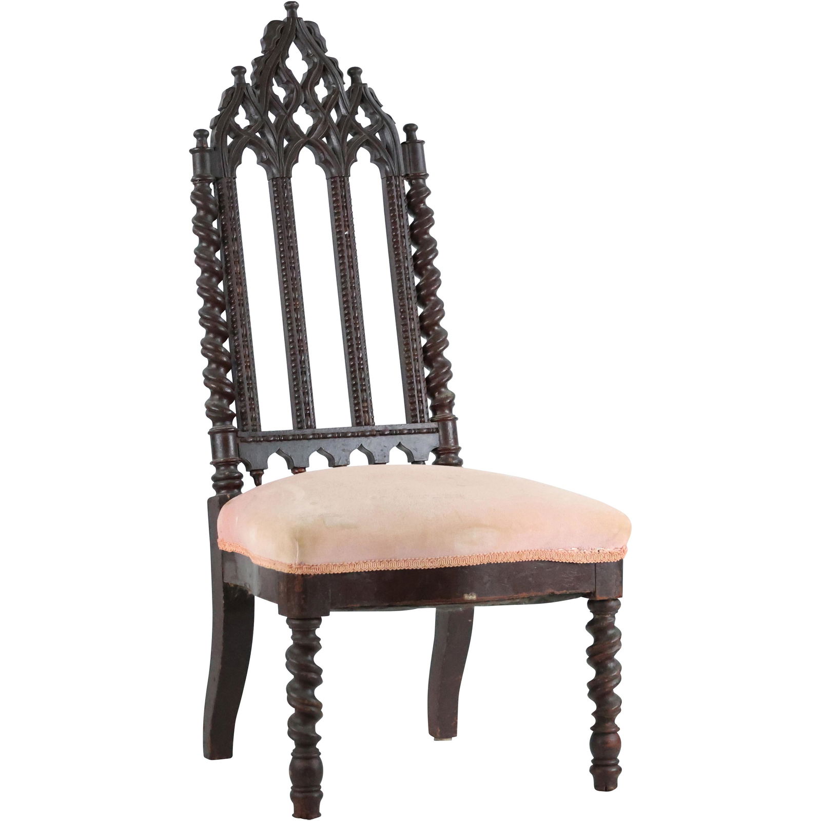 Circa 1860 American Gothic High Back Parlor Side Chair (1 of 17)