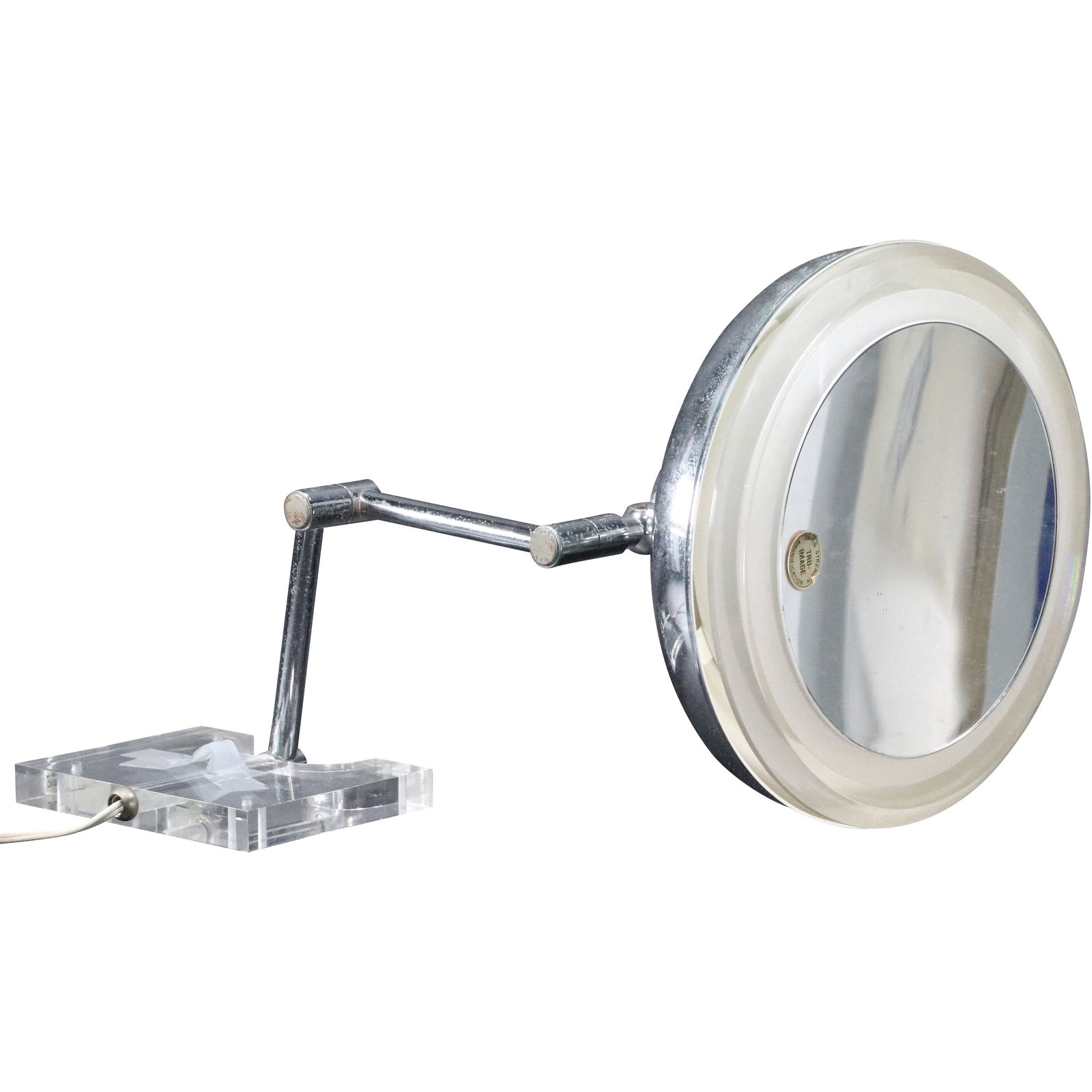 Mid-Century Modern Chrome & Lucite Adjustable Lamp (1 of 7)