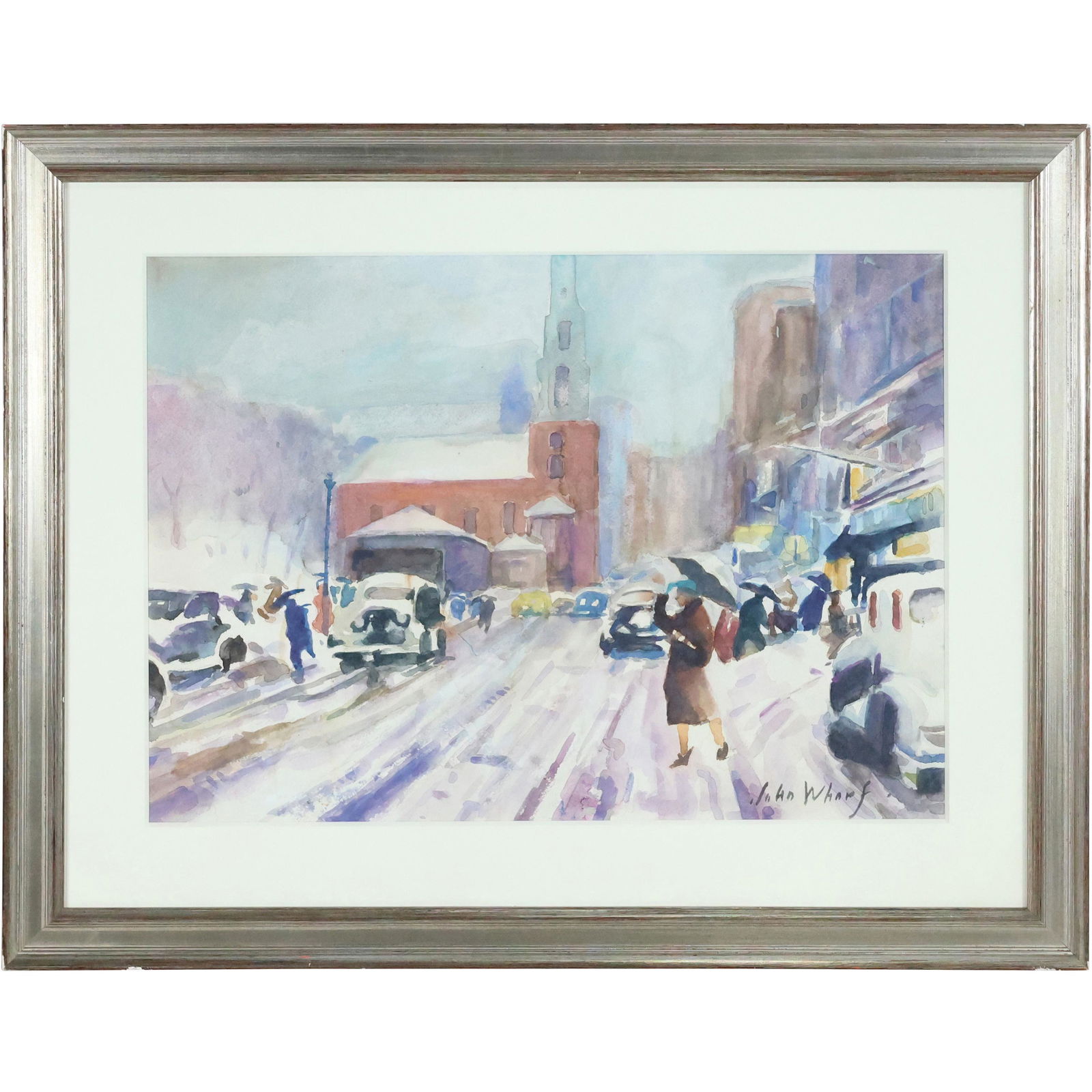 John Whorf; American Watercolor Winter on the Avenue (1 of 10)