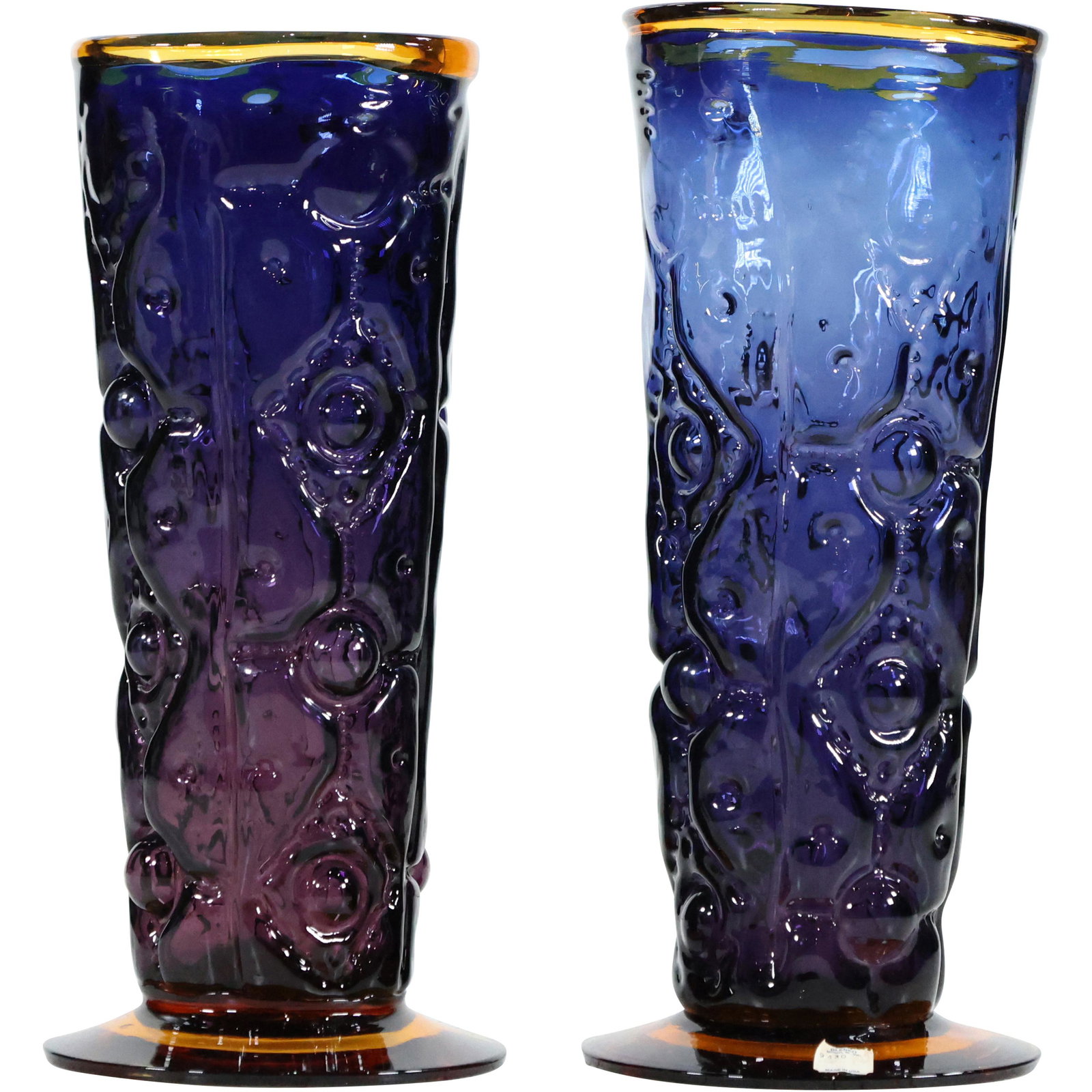 Pair of Blenko Molded Art Glass Vases (1 of 12)