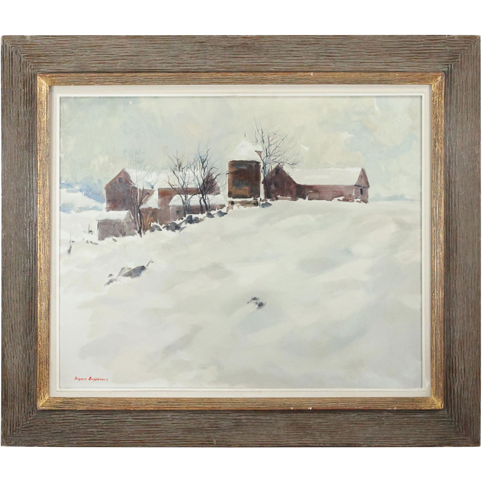 Bogamir Bogdanovic; 20thC. American Oil Barn in Winter (1 of 12)