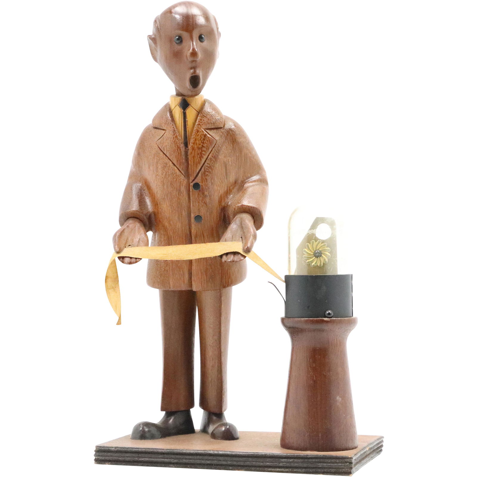 Mid-Century Italian Exotic Woods Stock Broker Sculpture (1 of 12)