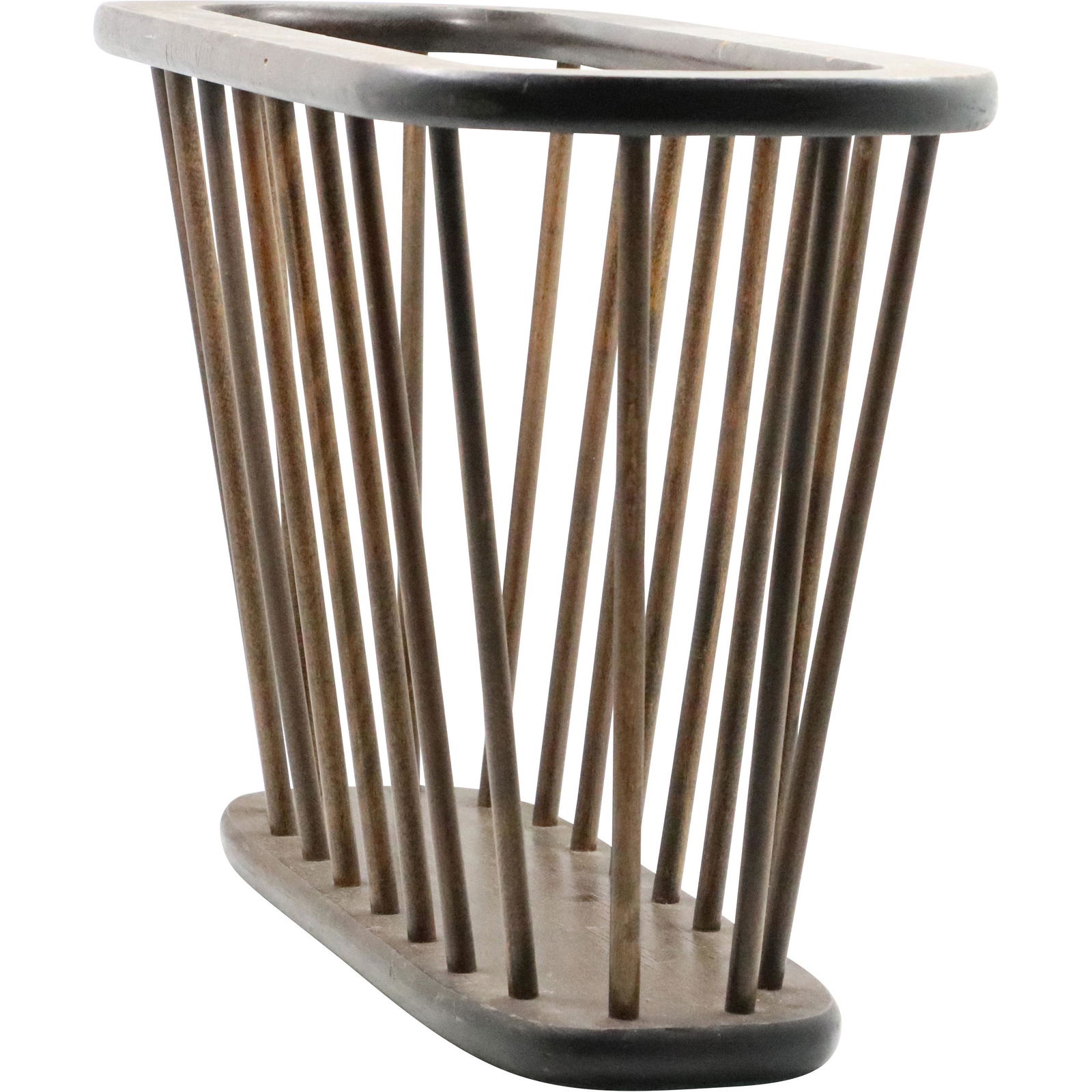 Arthur Umanoff Magazine Rack. Modernist Elliptical Wood (1 of 7)