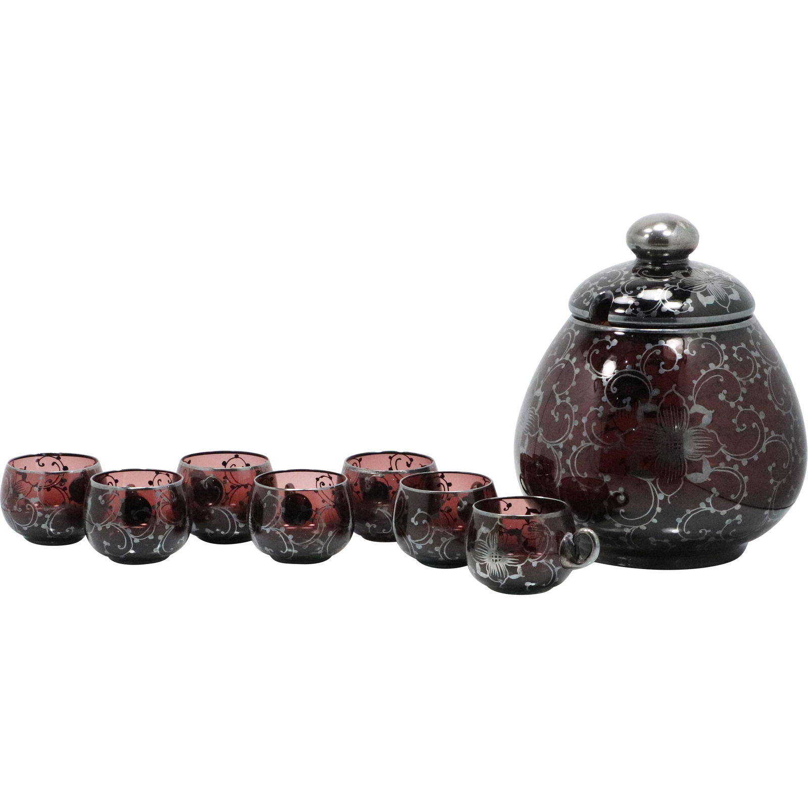 Vintage Venetian Silver Overlay Set Amethyst Tureen (1 of 13)