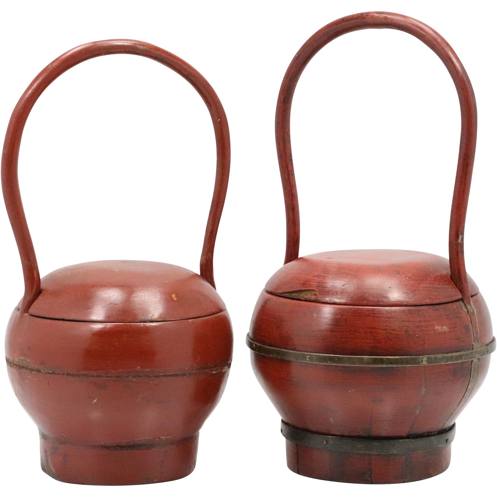 2 Antique Wooden Asian Food Container Baskets (1 of 12)