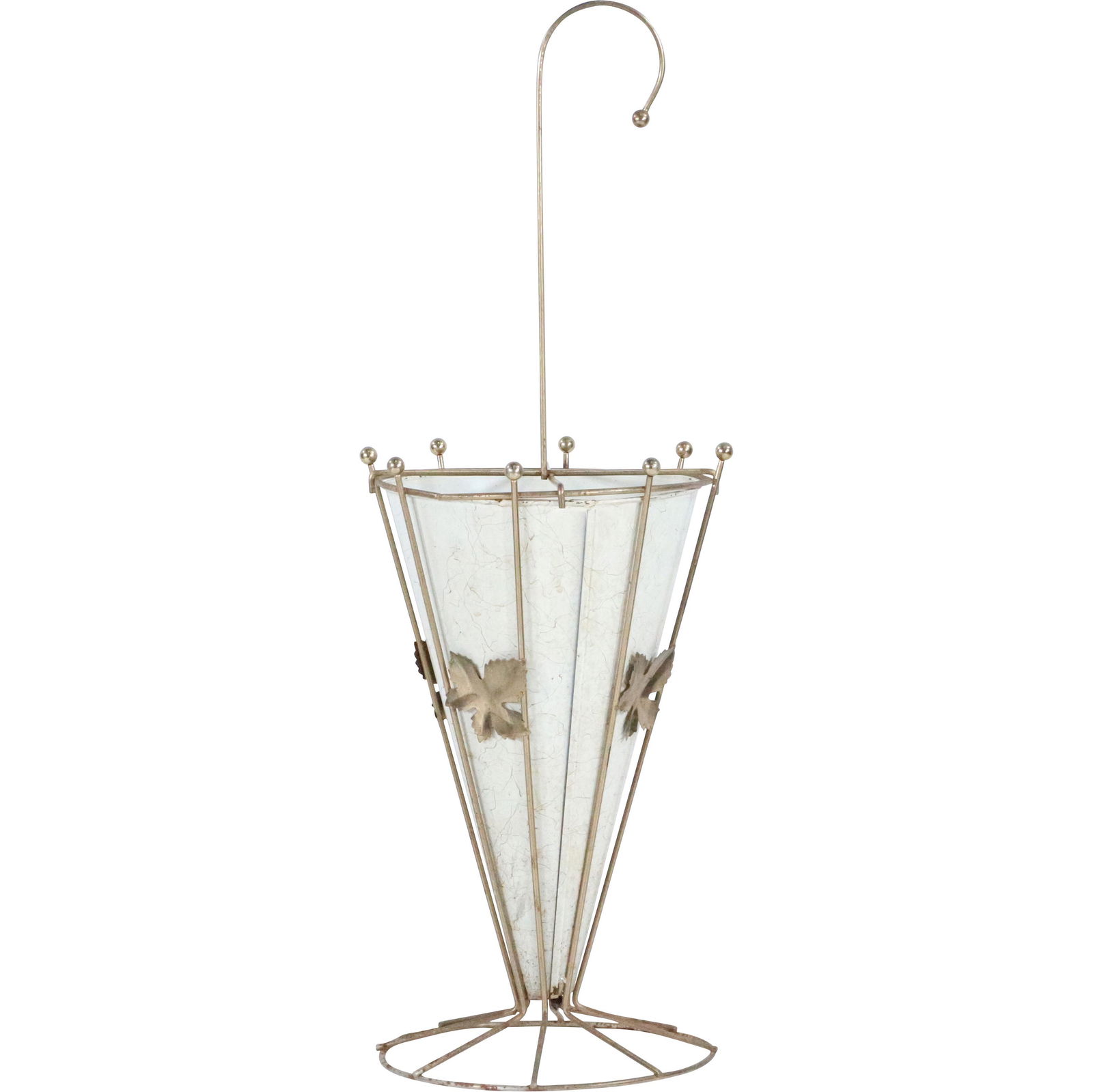 Vintage Hollywood Regency Metal & Wire Umbrella Stand (1 of 8)