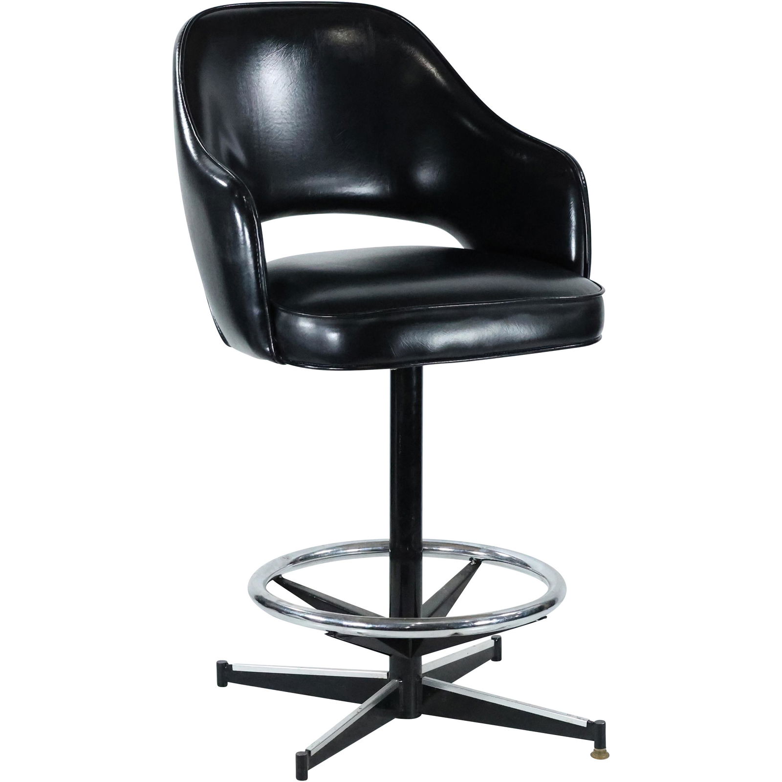 Mid-Century Modern Black Saarinen Style Bar Stool (1 of 7)
