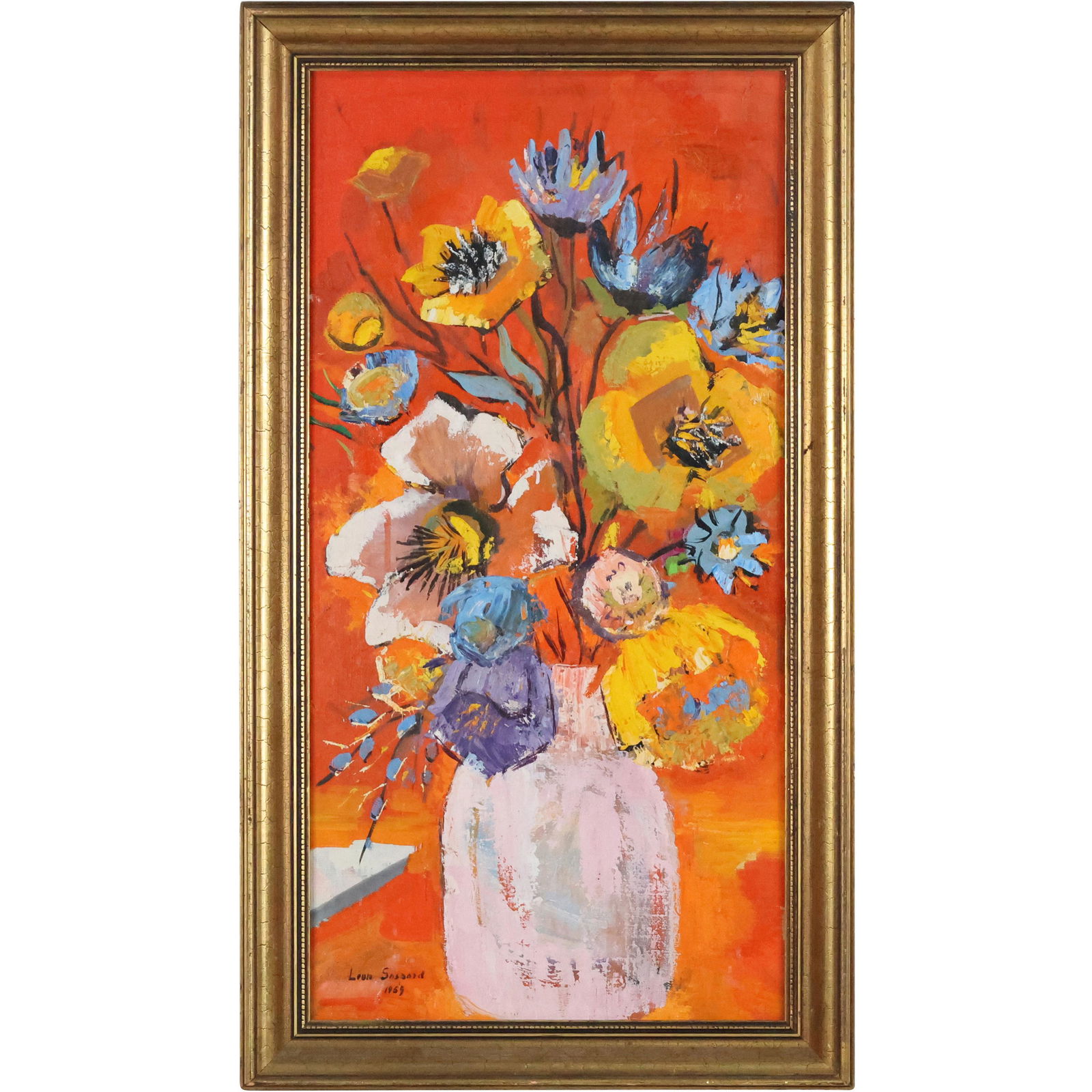 Leon Gaspard 1959, Oil/c Still Life Flowers in Vase (1 of 11)