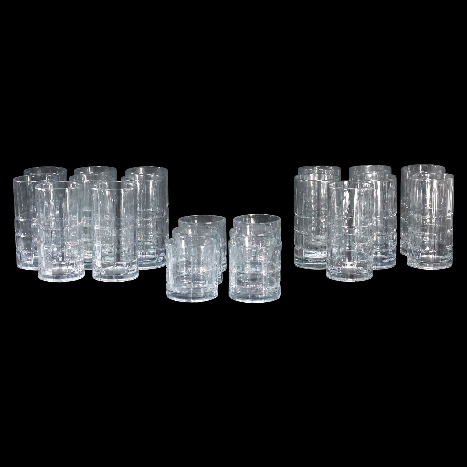 [18] Cubism Clear Crystal Drinking Glasses in 2 Sizes (1 of 8)