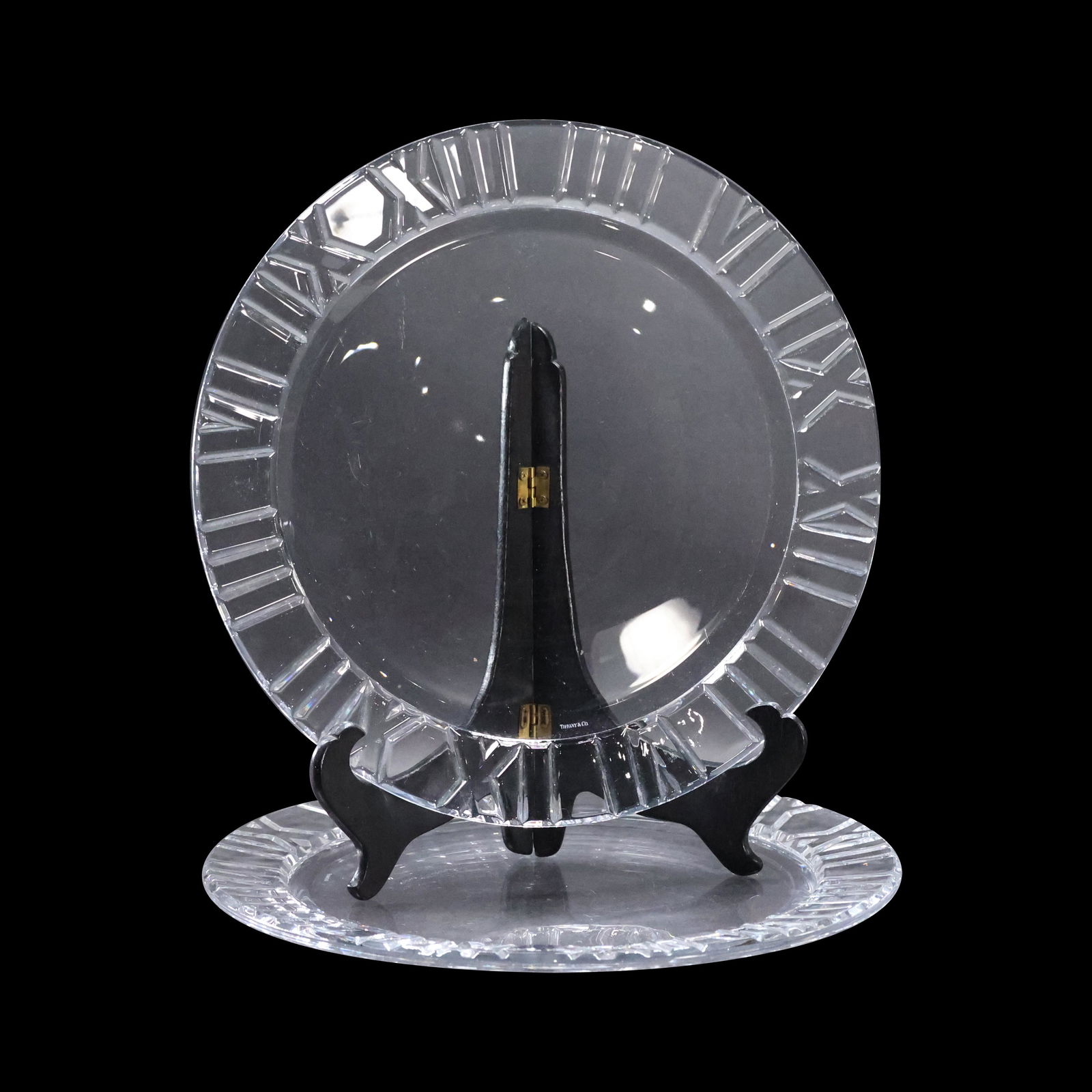 2 Tiffany & Co Crystal Glass Atlas Roman Numeral Plates (1 of 5)