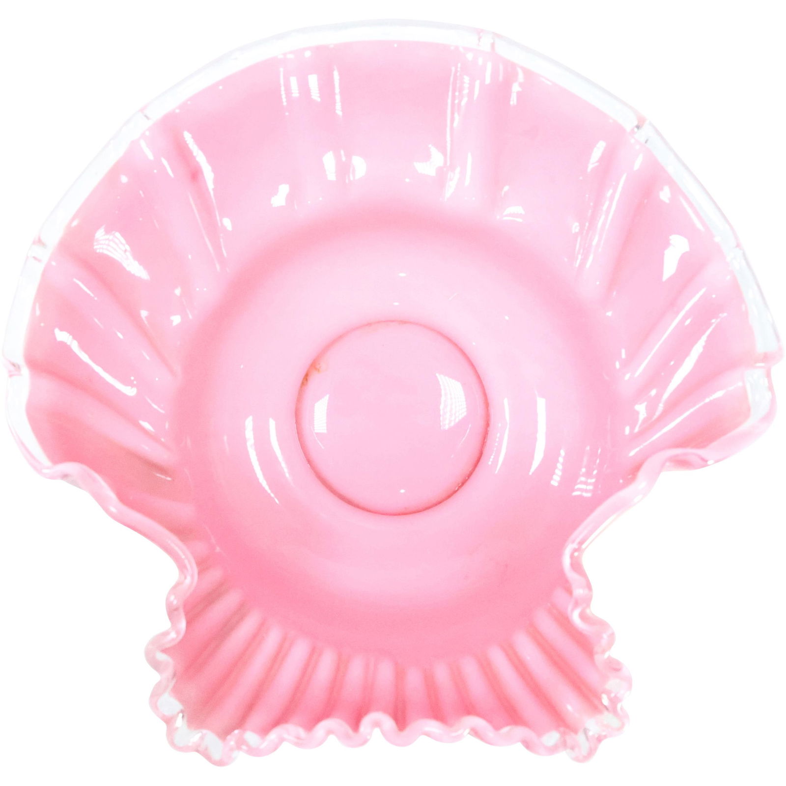 Pink Cased Glass Bride's Basket Insert Unusual Shaped (1 of 8)