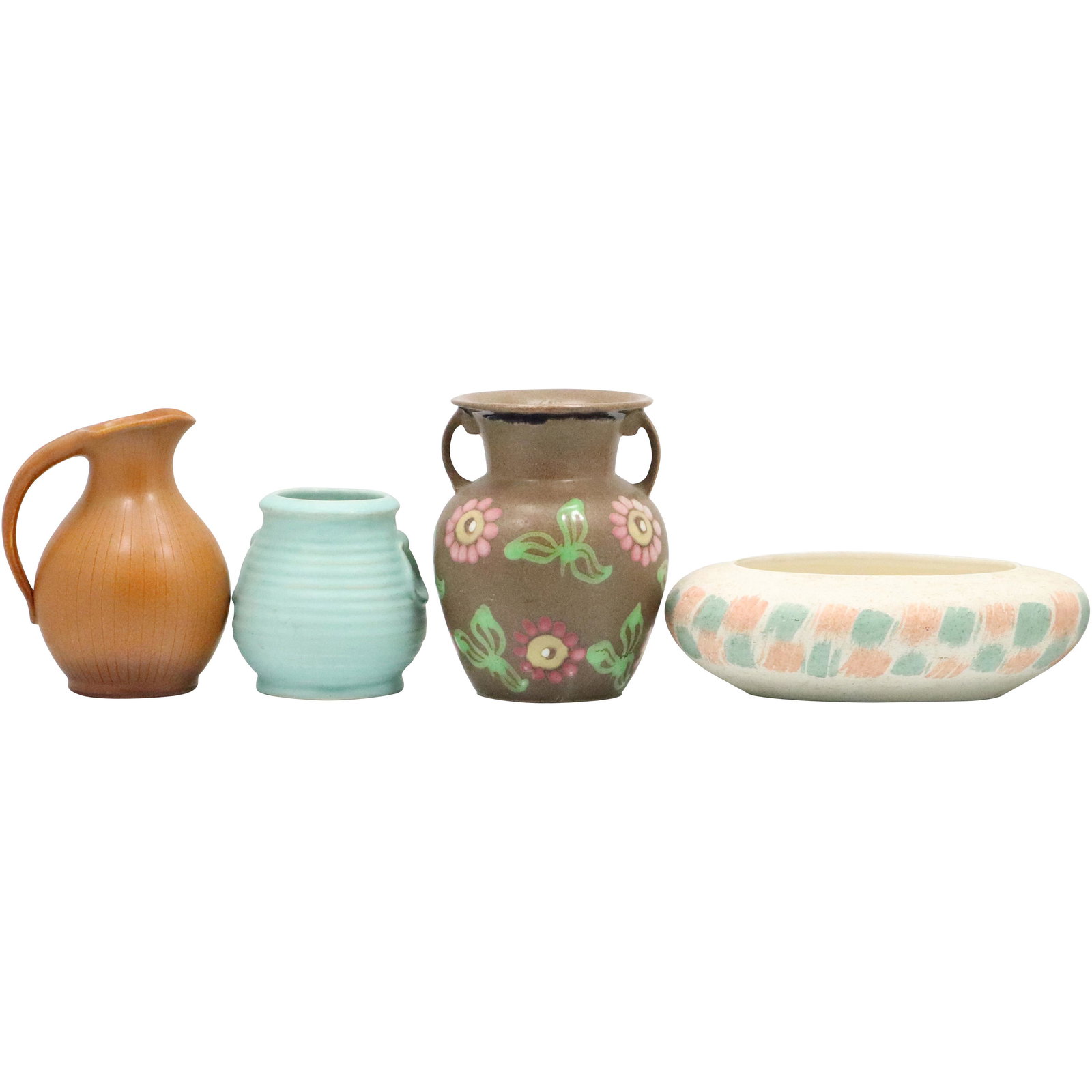 4 Assorted Mid-Century Art Pottery Pitcher 2 Vases Bowl (1 of 20)