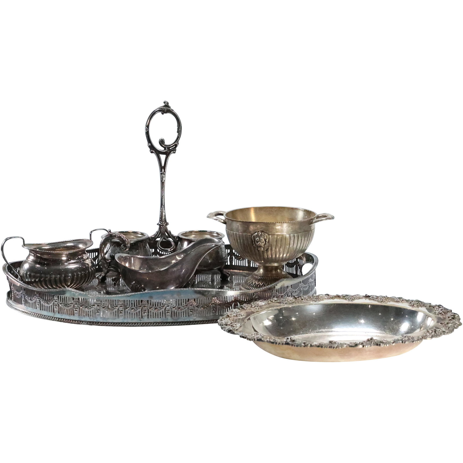 [6] Assorted Continental Silver Plate Tray, Bowl, Cream (1 of 20)