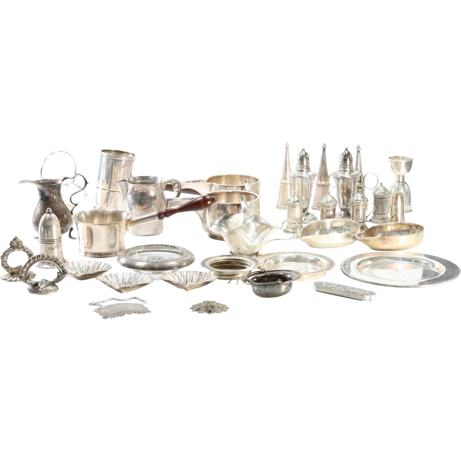 34 Assorted Estate Silver Plates Items, Creamers, S&P (1 of 17)