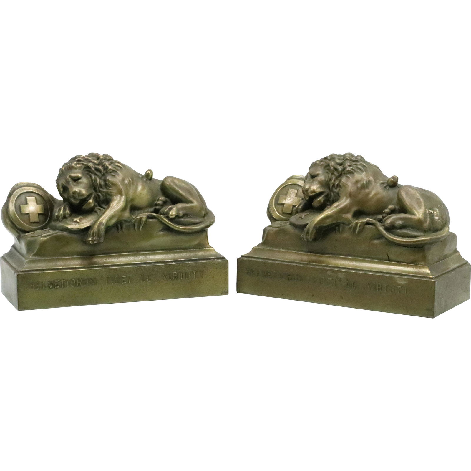 [2] circa 1920s Cast Metal Classical Lions Bookends (1 of 13)