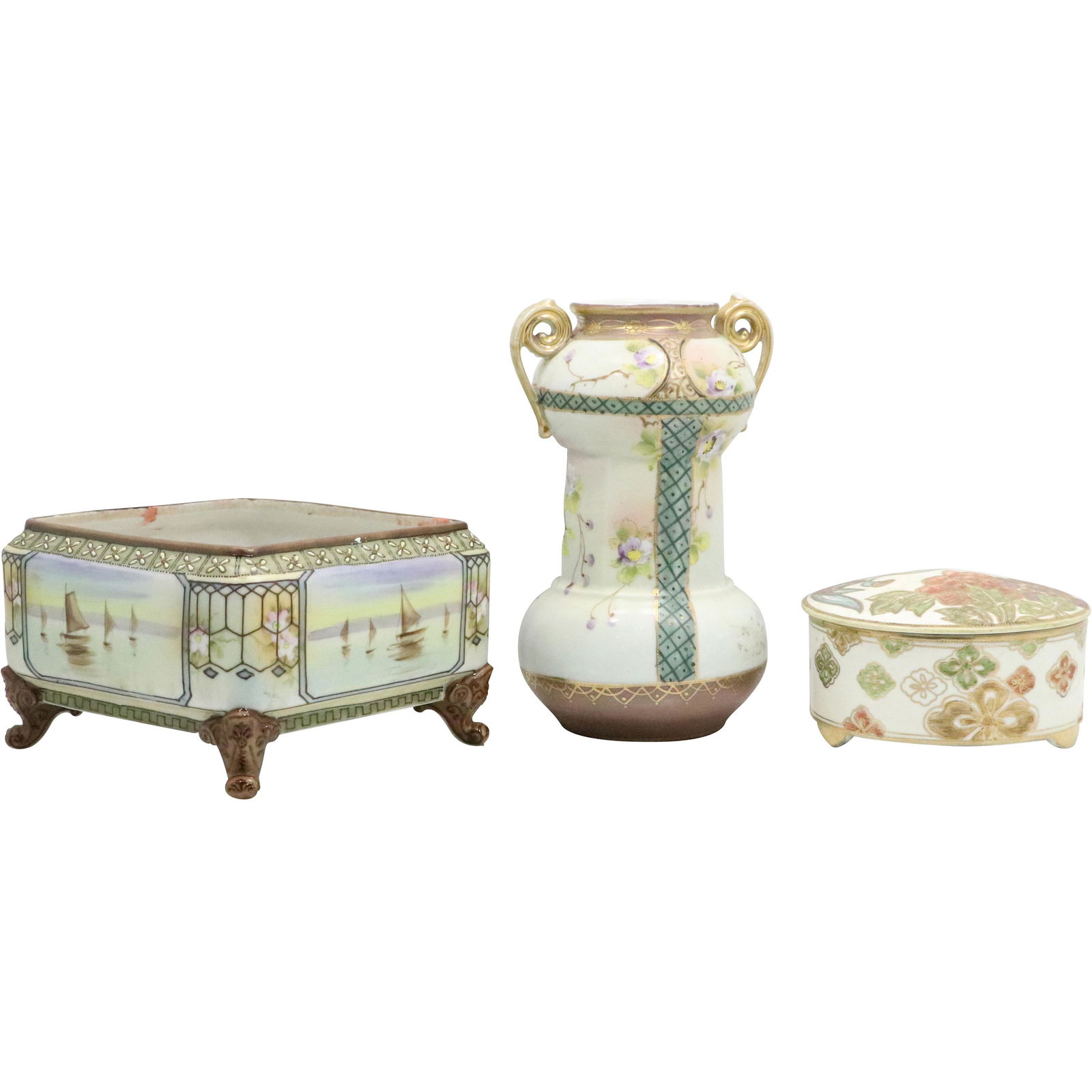 Imperial Nippon Vase, [2] Nippon Dresser Boxes (1 of 19)