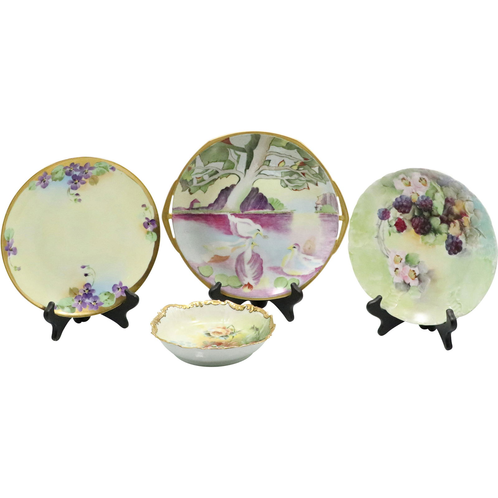 4 Assorted Hand Painted Porcelain Plates: Pickard Czech (1 of 20)