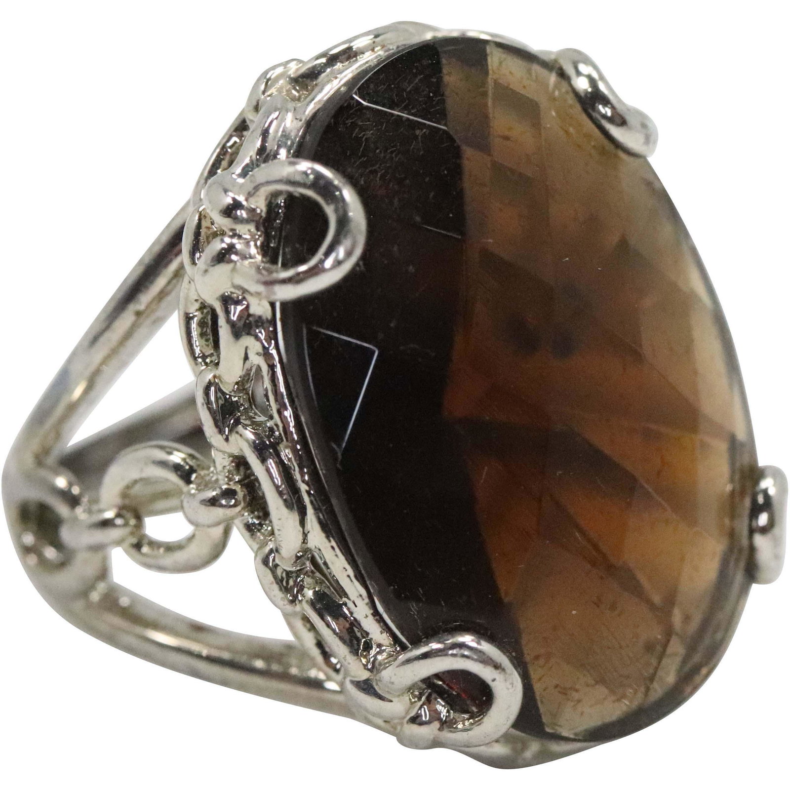 Sterling Silver Smokey Topaz Ring Size 6.5 (1 of 6)