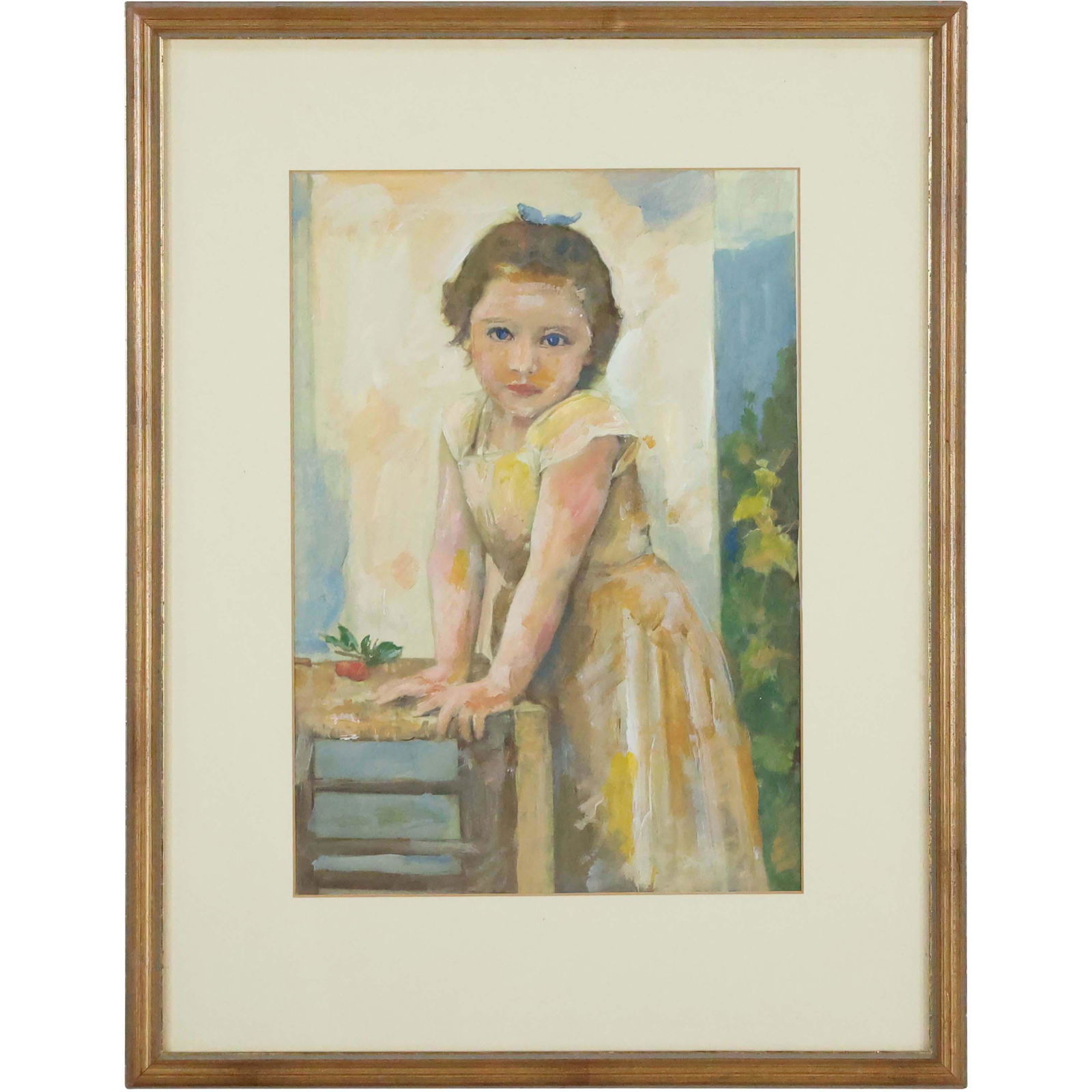 after William Bouguereau, Gouache, Young Girl Posing (1 of 8)