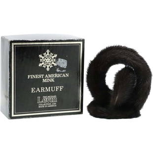Michael Levin Finest American Mink Earmuff in Box: Michael Levin Finest American Mink Earmuff in Box. Clean. Size: 3h 6.5w