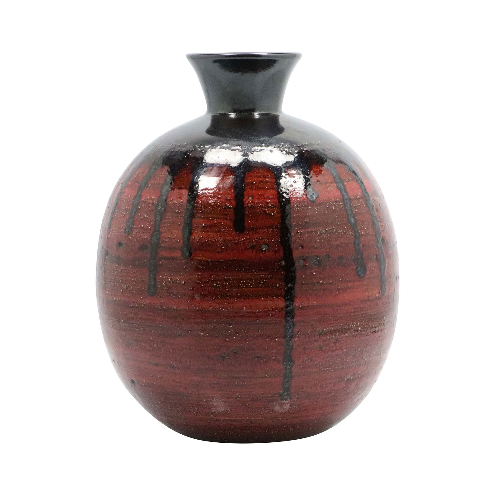 Studio Art Pottery Glazed Melon Shape Vase (1 of 8)