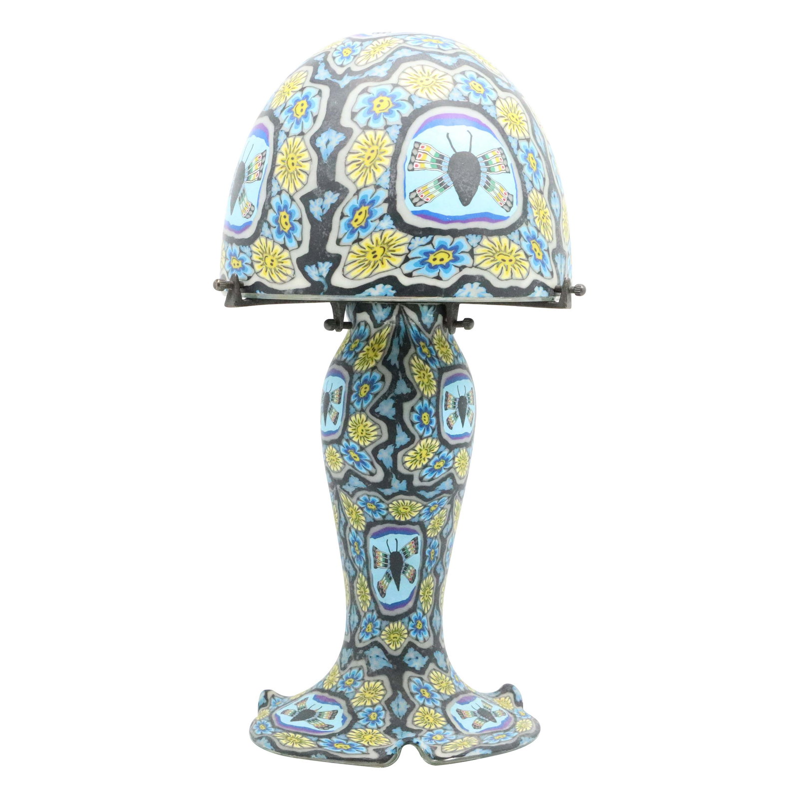 Happy Sunflowers Butterfly Glass Boudoir Mushroom Lamp (1 of 12)