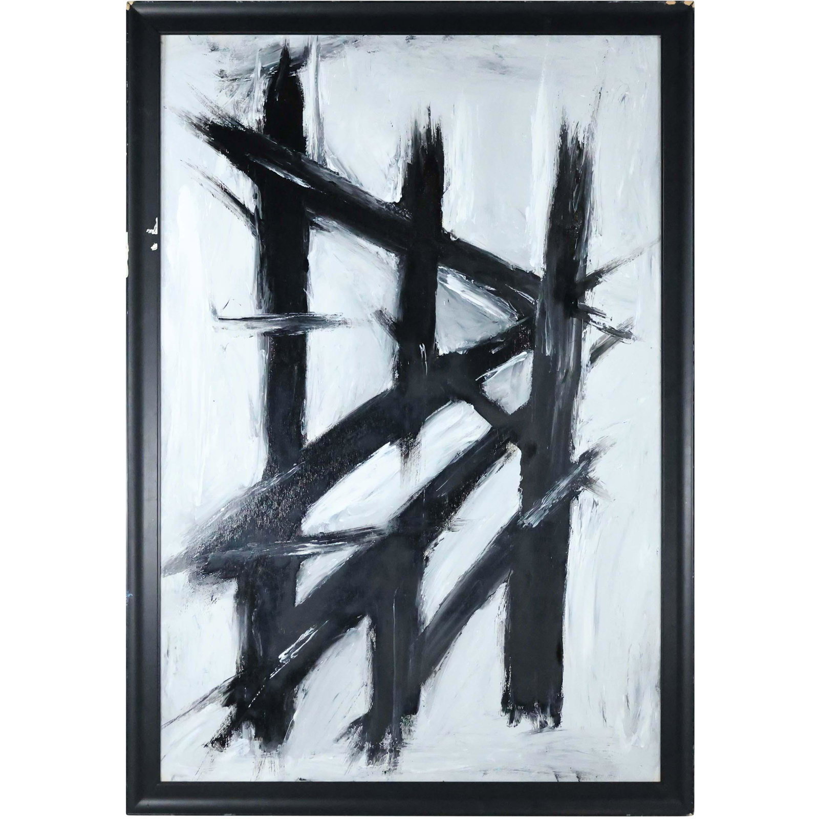Thomas Pulgini, American, Oil/b Style of Franz Kline (1 of 8)