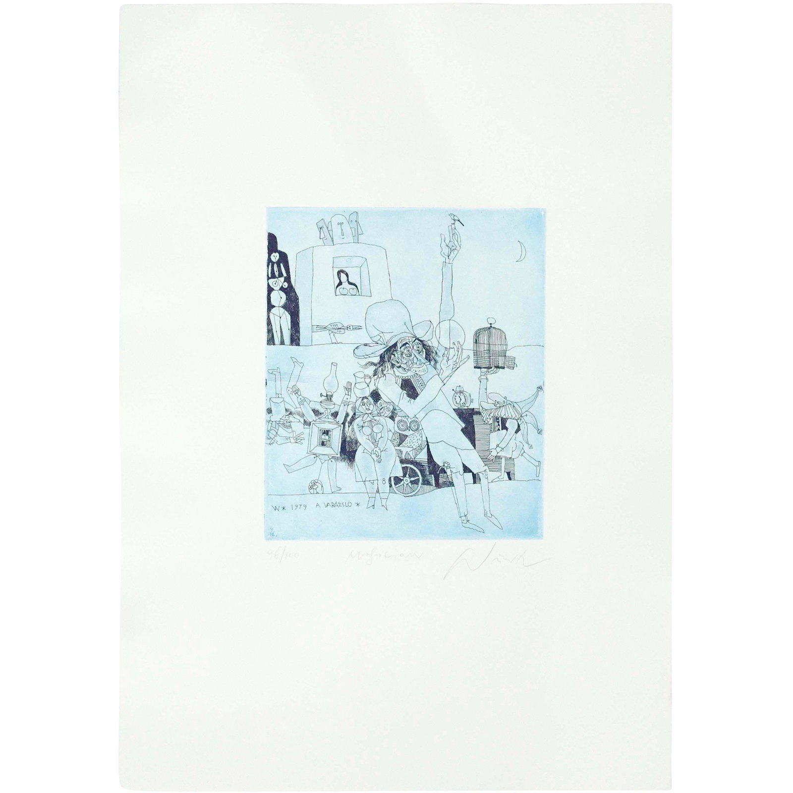 ADAM WURTZ (1927-1994, Budapest) Surrealism Lithograph, (1 of 11)