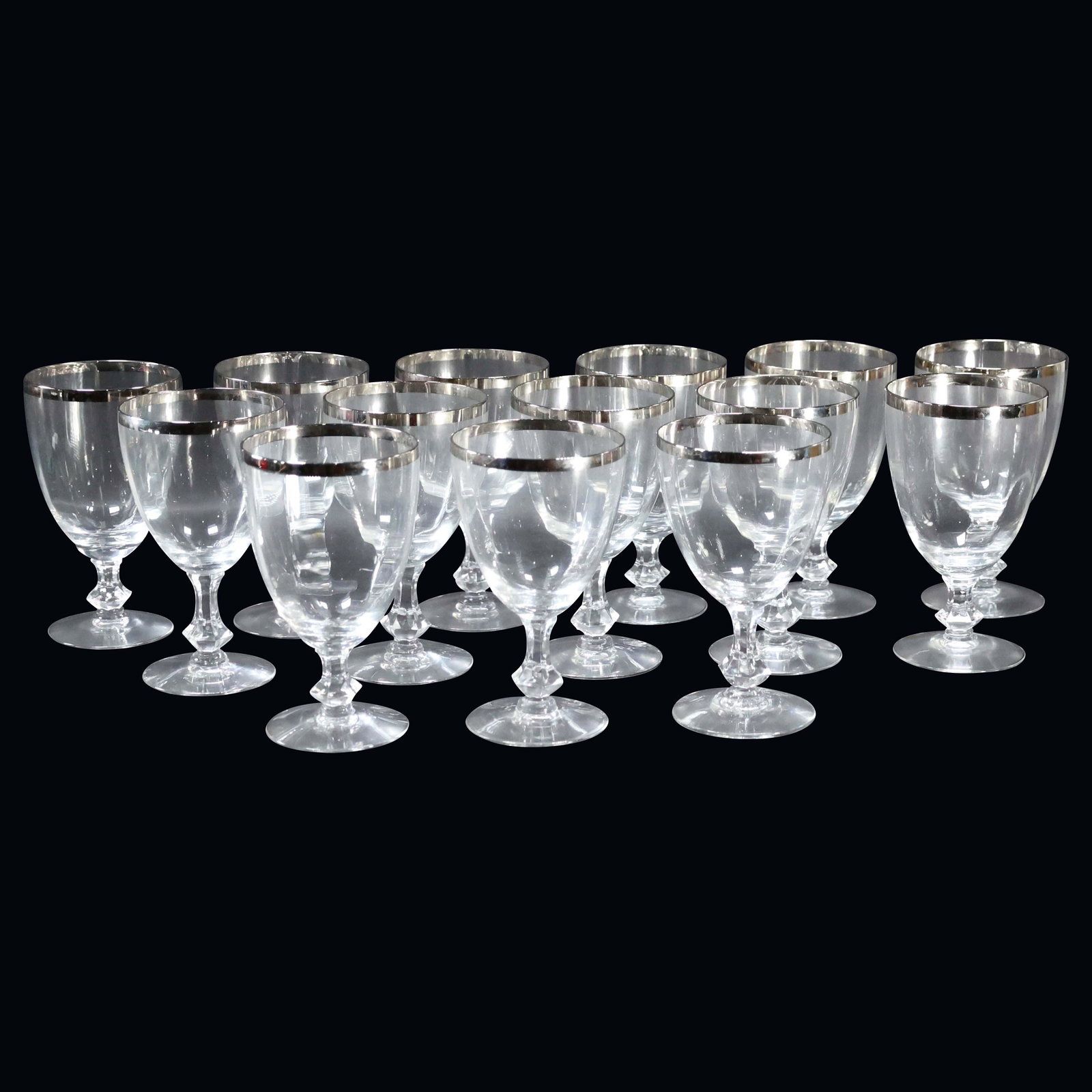14 Silver Rimmed Cocktail Glass Stemware (1 of 5)
