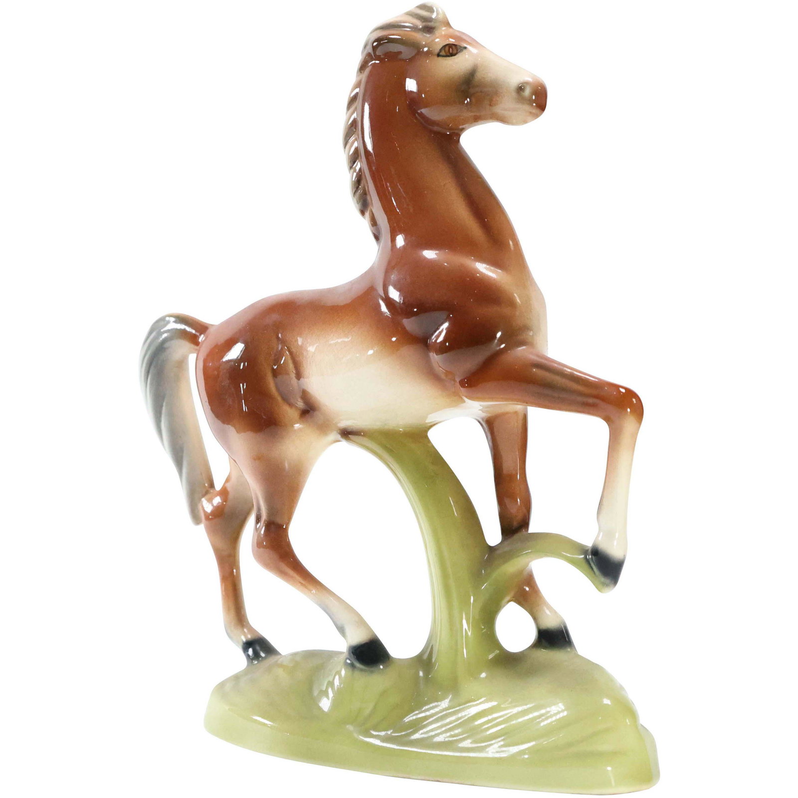 1950s Glazed Ceramic Horse Figure Statue (1 of 6)