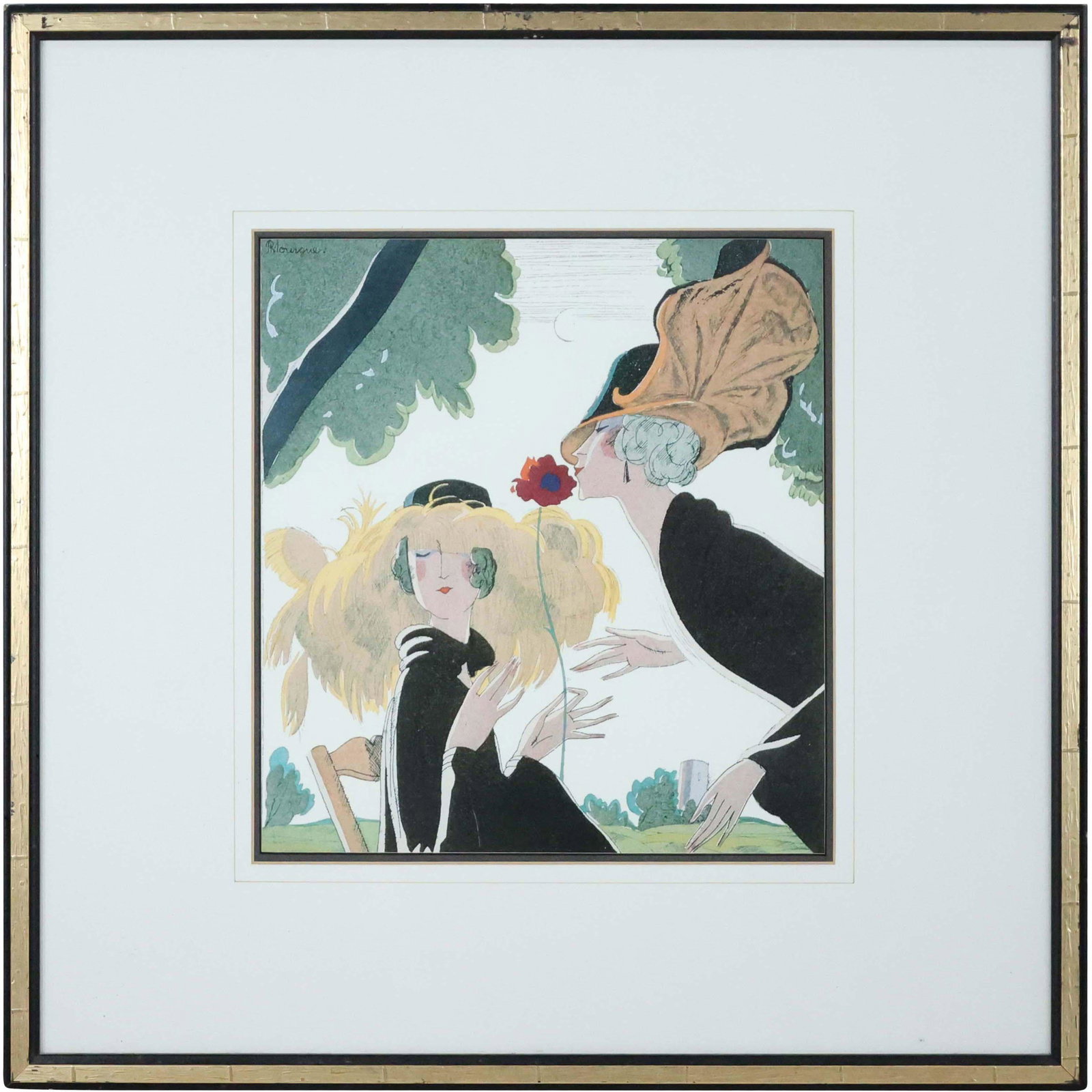 Lâ€™Odorat, Pierre Mourgue Color Fashion Print Framed (1 of 11)