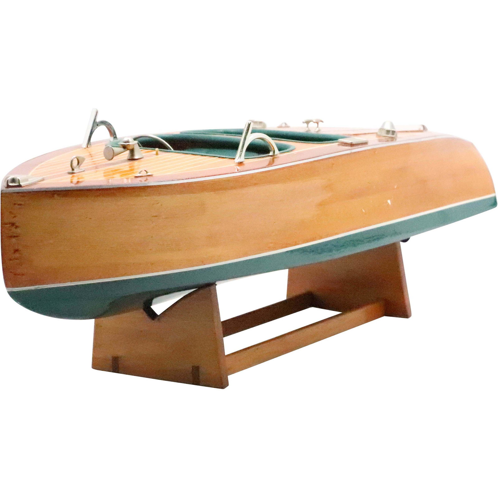 Vintage Wooden Boat Model on Stand (1 of 11)