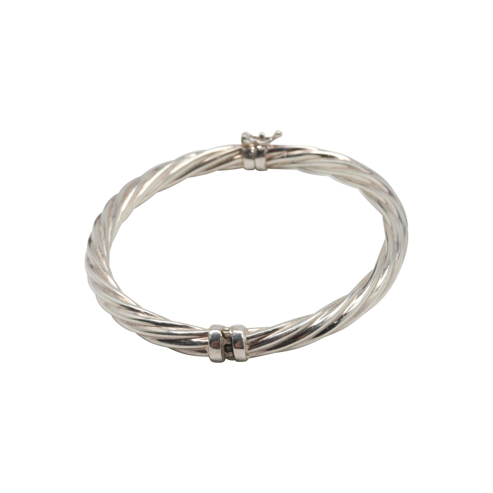.925 Sterling Silver Twist Design Bangle Bracelet (1 of 5)
