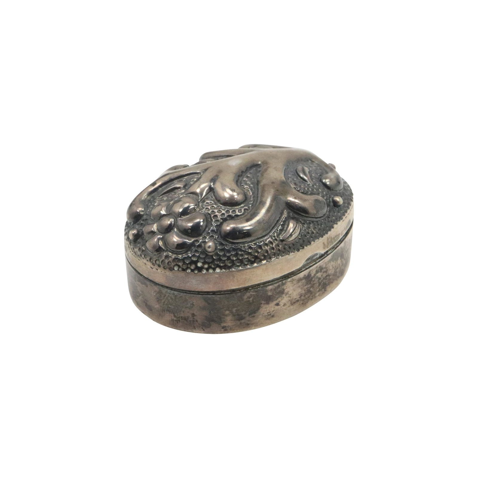 Sterling Silver Mexico "FH" Trinket / Pill Box: Sterling Silver Mexico "FH" Trinket / Pill Box. Marked: Mexico Sterling. Size: 1 5/8 in. x 1 3/8 in.