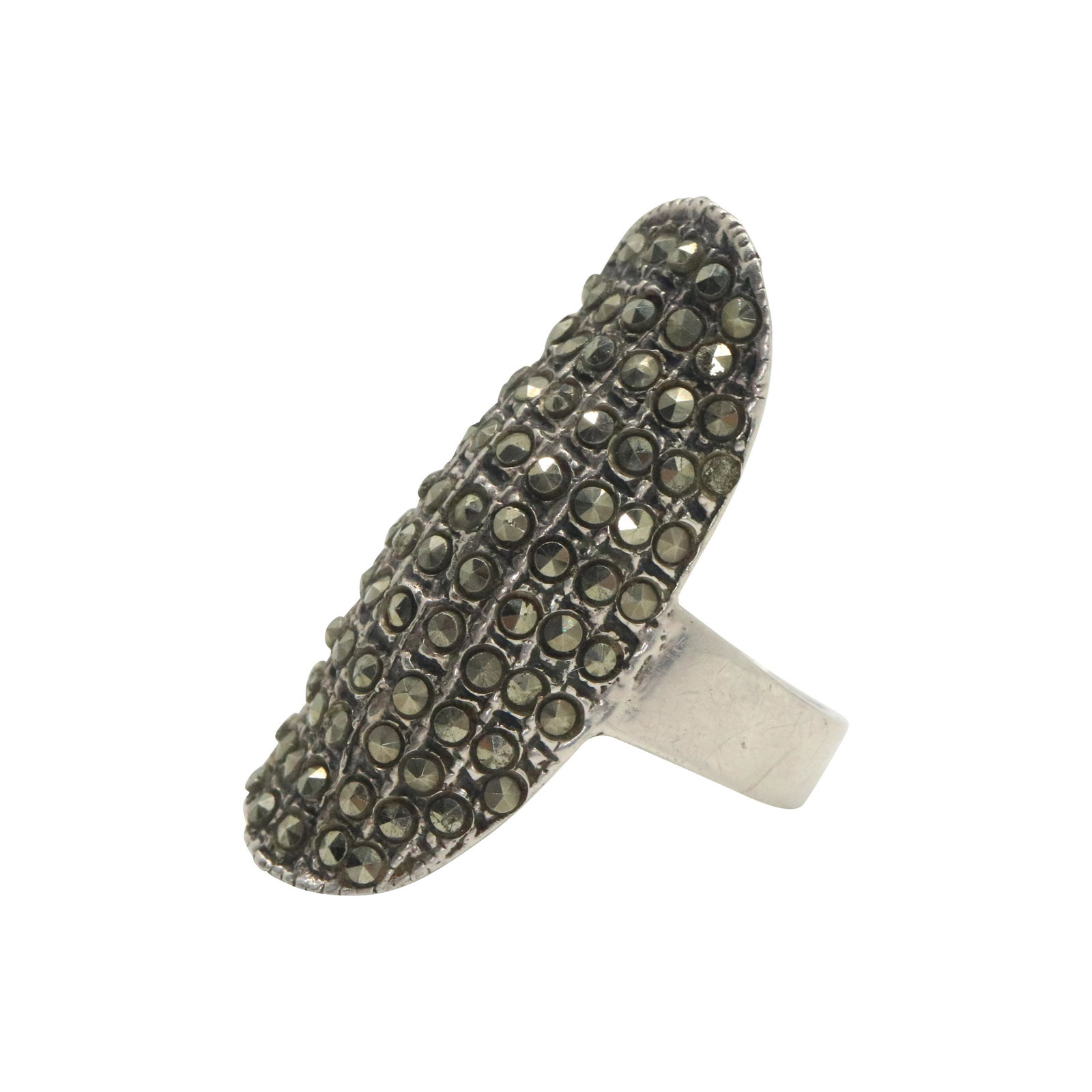 .925 Sterling Silver with Marcasites Ring Size 9 (1 of 4)