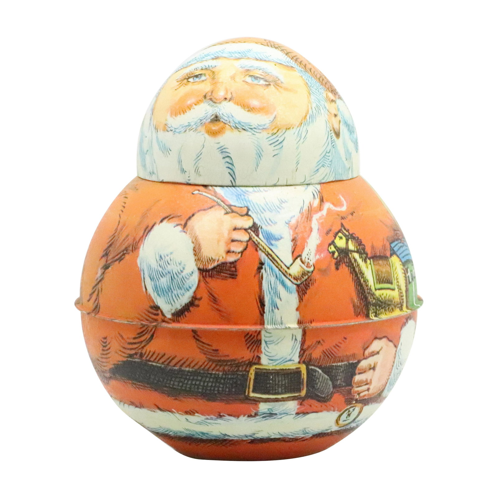 Vintage Santa Claus 1980 Bristol Ware Tin Container: Vintage Santa Claus 1980 Bristol Ware Tin Container. size: 7h 5w